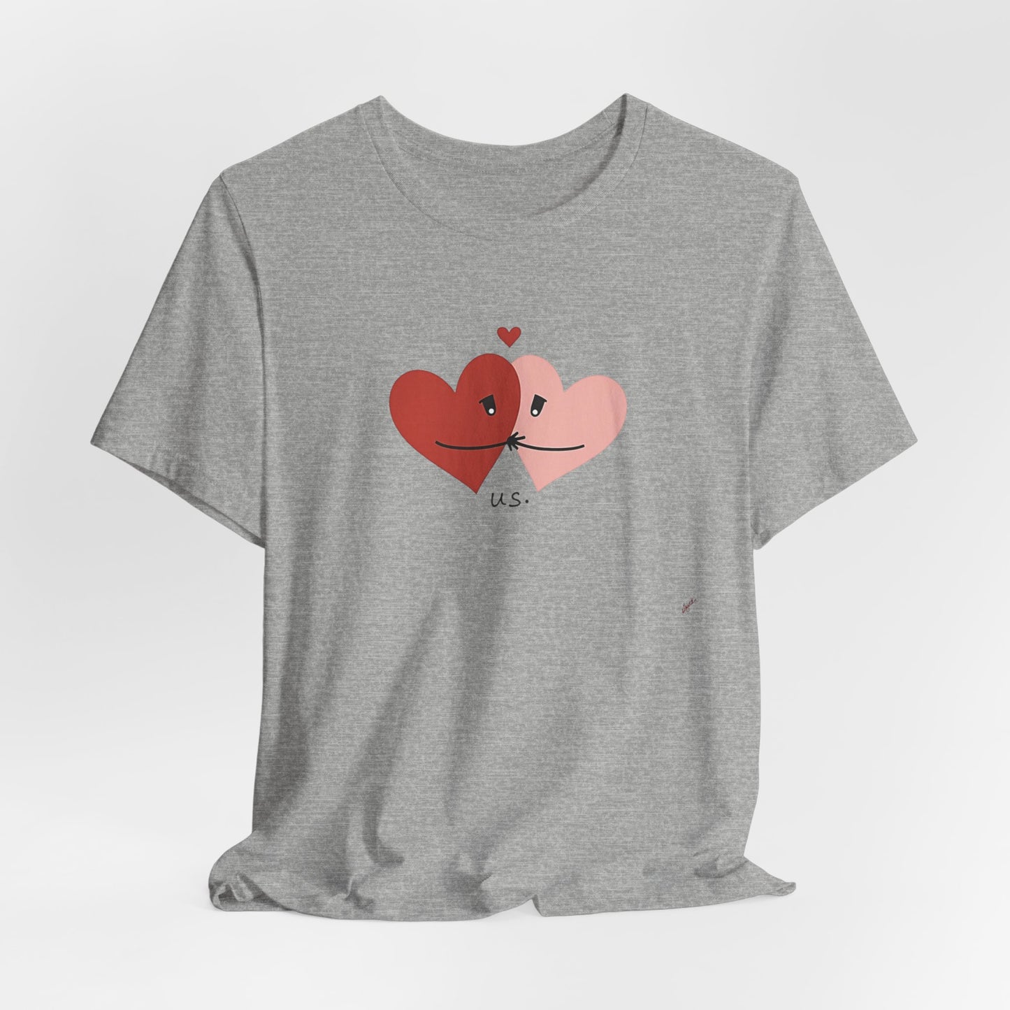 T-Shirt — Cute Kissing Hearts "Us" Valentine Tee