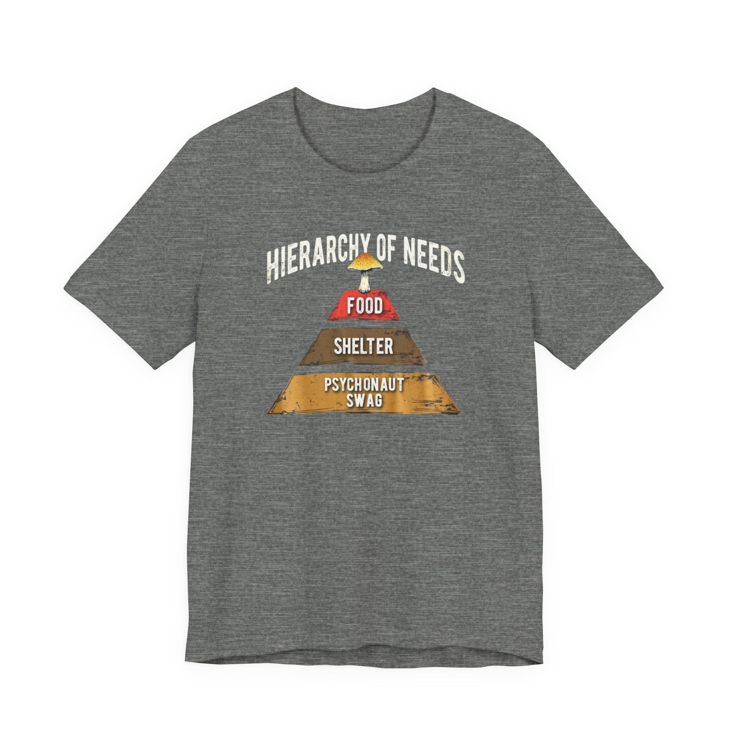 Hierarchy of Needs Tee, Unisex Short Sleeve Shirt, Casual Wear, Gift for Psychonauts, Fun Graphic Shirt, Perfect for Festivals - Psychonaut Swag