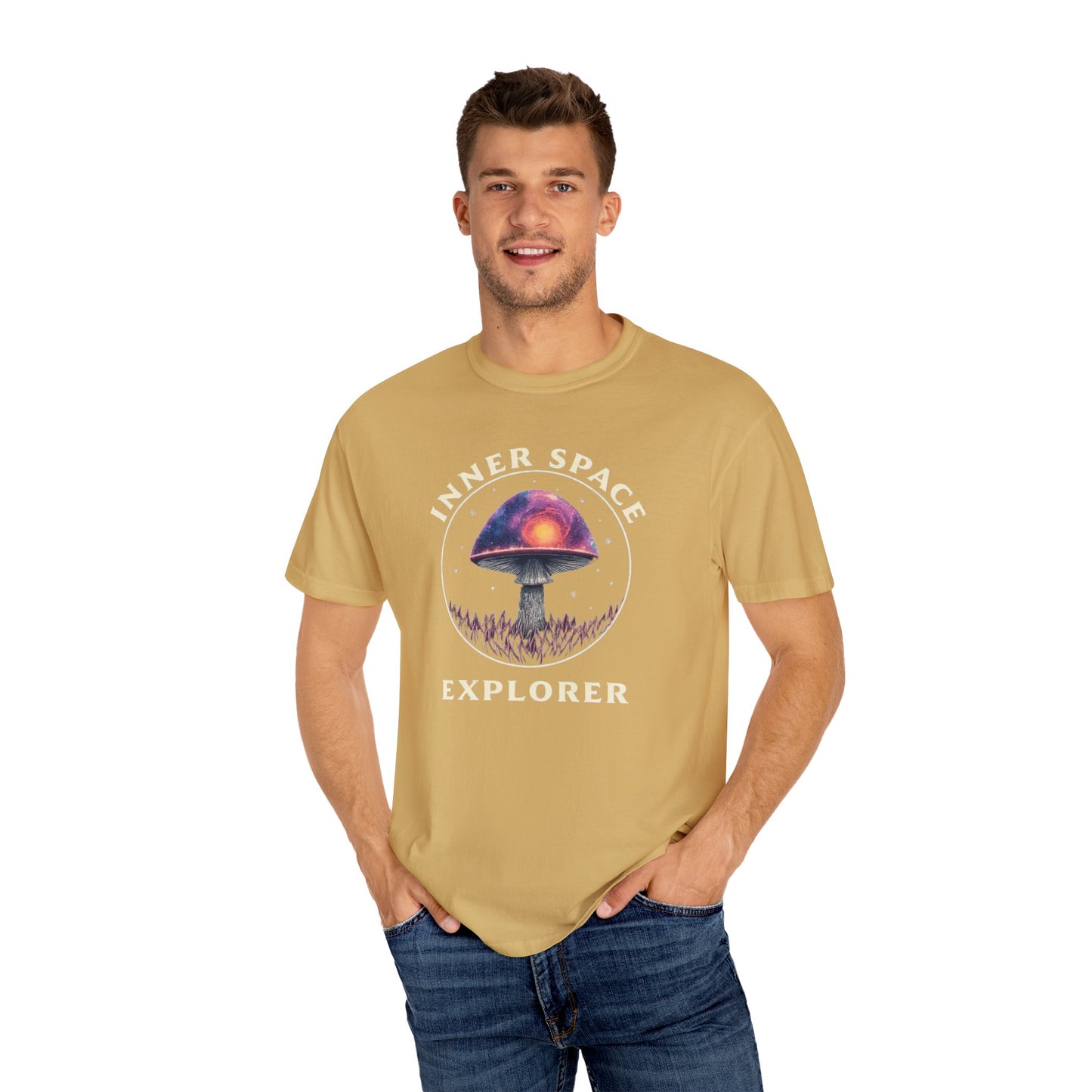 Inner Space Explorer T-Shirt, Unisex Graphic Tee, Cosmic Mushroom Apparel, Gift for Nature Lovers, Casual Wear for Adventurers - Psychonaut Swag
