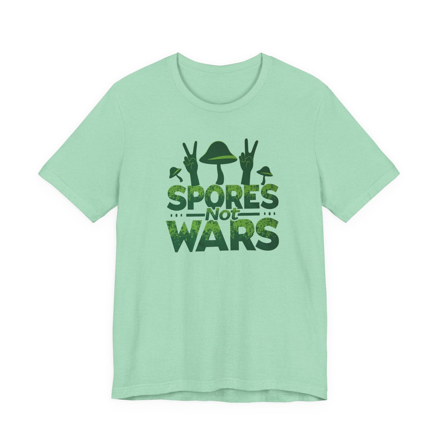 Spores Not Wars - Eco-Friendly Statement Shirt, Casual Wear, Gift for Nature Lovers, Unique Graphic Tee, Sustainable Fashion - Psychonaut Swag