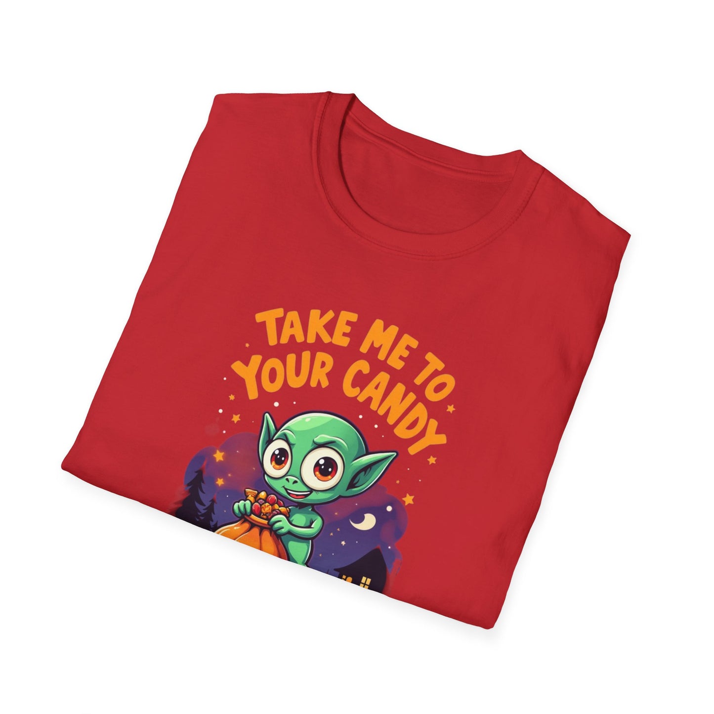 Trick or Treat Alien, T-Shirt, Cute Graphic Tee, Trick or Treat Shirt, Unisex Halloween Apparel, Fun Holiday Outfit