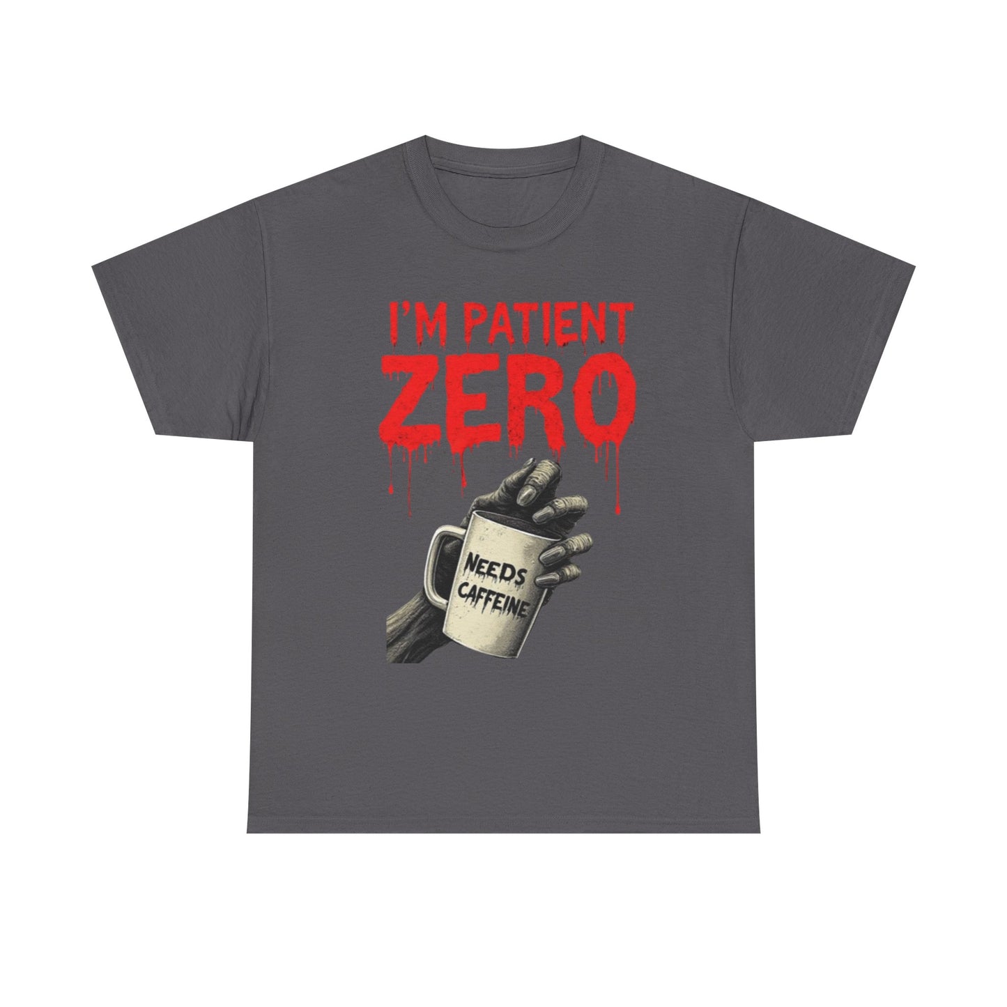 Patient Zero Unisex Heavy Cotton Tee, Horror T-Shirt, Halloween Apparel, Unique Graphic Tee, Casual Wear, Gift for Fans