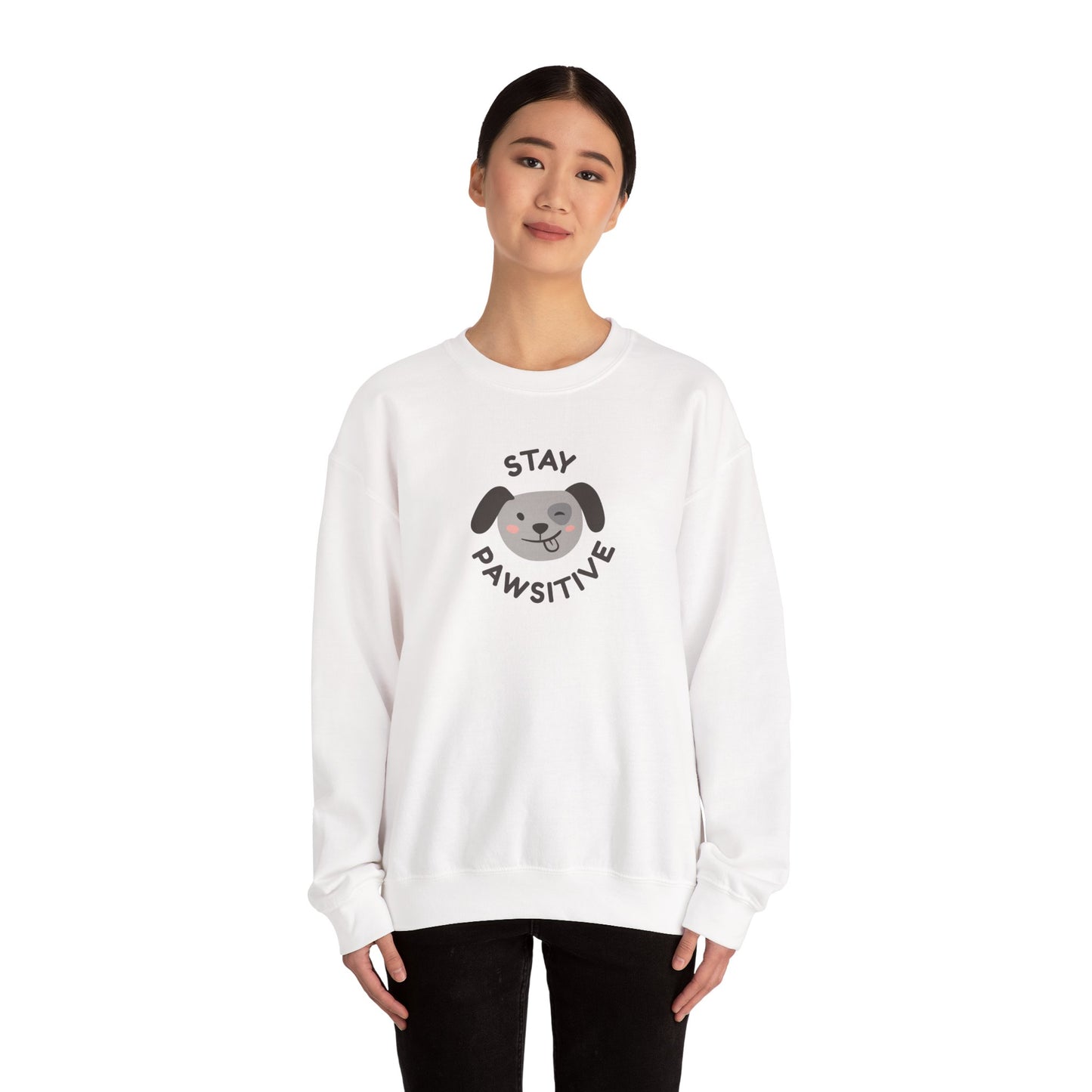 Stay Pawsitive Unisex Heavy Blend™ Crewneck Sweatshirt - Psychonaut Swag