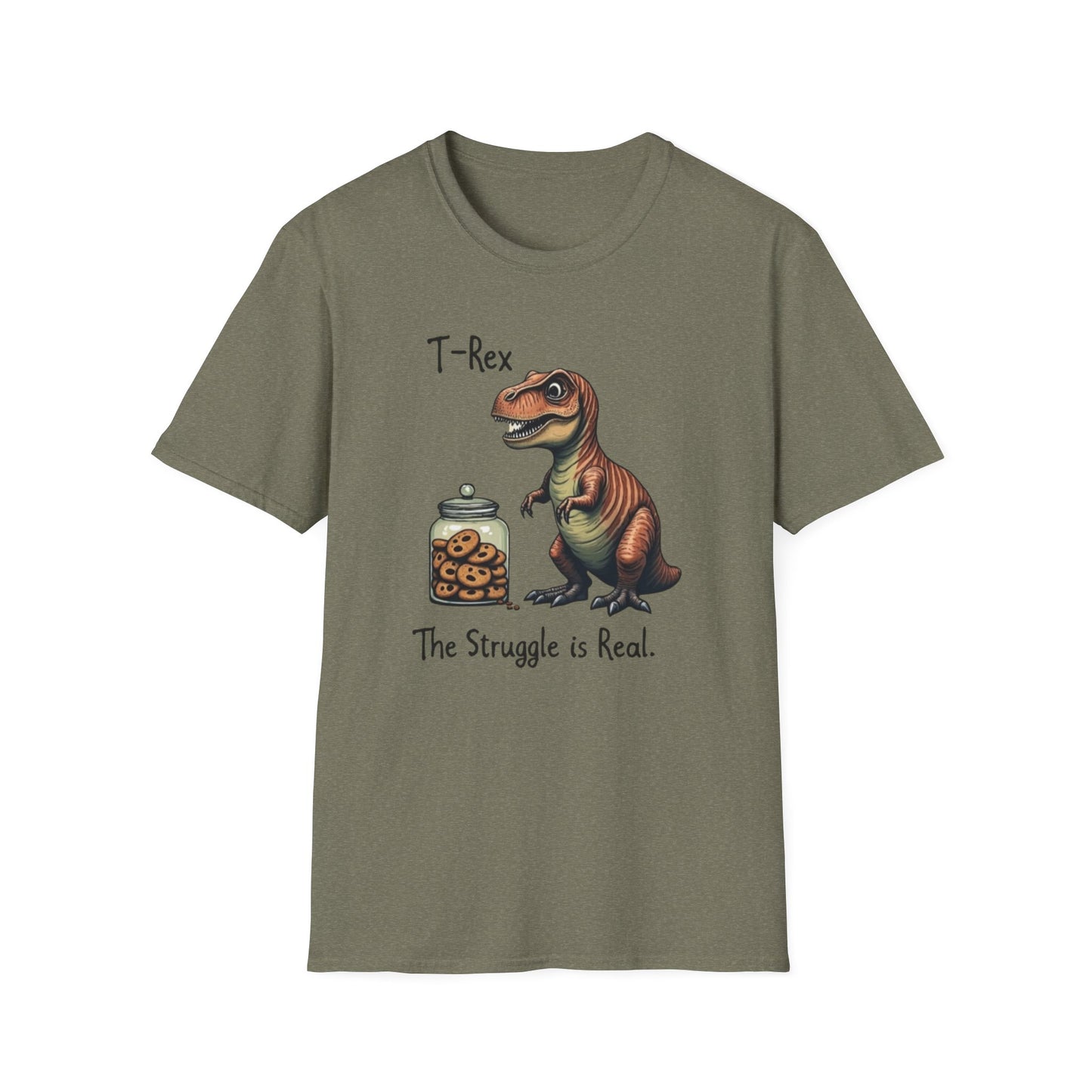 Funny T-Rex, The Struggle is real, T-Shirt, Dinosaur Gift, Unisex Apparel, Quirky Graphic Tee, Perfect for Birthdays and Parties - Psychonaut Swag