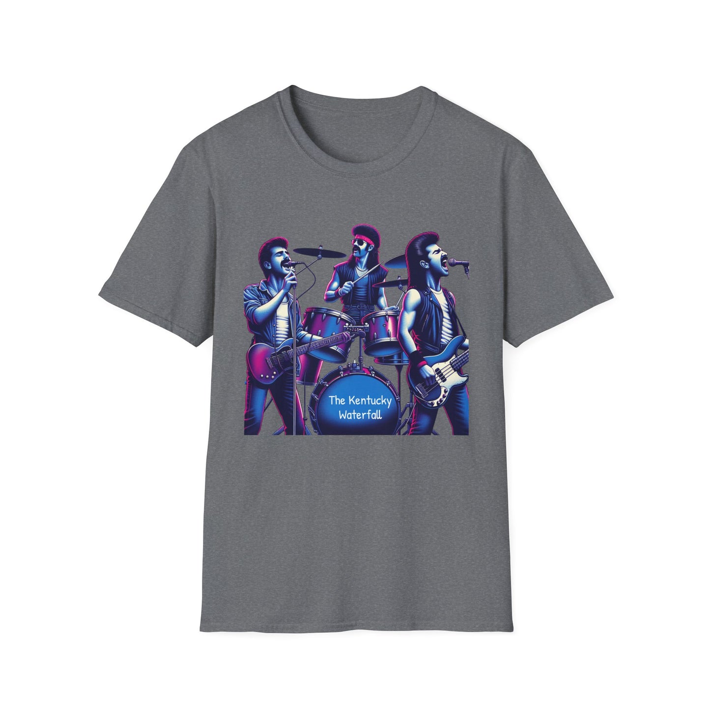 The Kentucky Waterfall, Retro Music Band Unisex Softstyle T-Shirt - Perfect for Concerts and Festivals - Psychonaut Swag