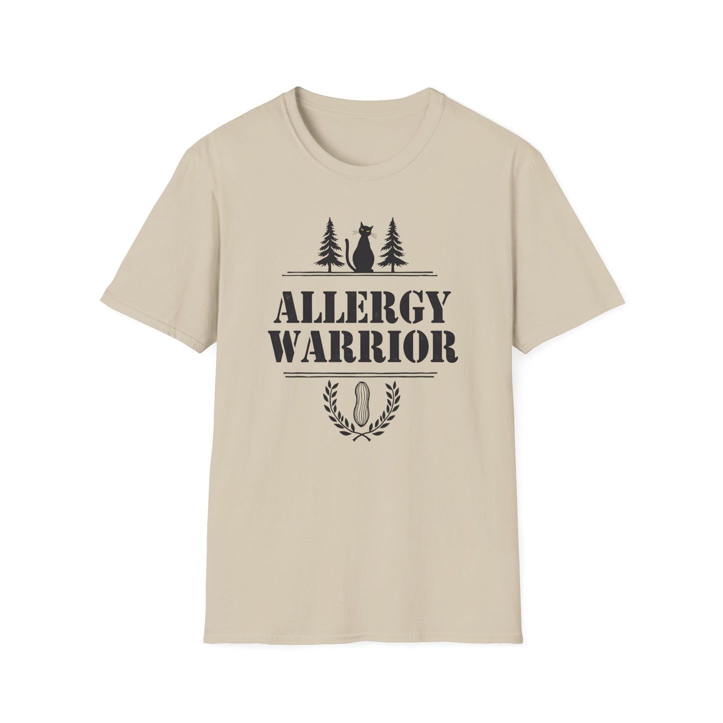 Allergy Warrior Unisex T-Shirt | Softstyle Cotton Tee for Allergy Awareness, Casual Wear, Gifts, Nature Lovers, Outdoor Fun - Psychonaut Swag