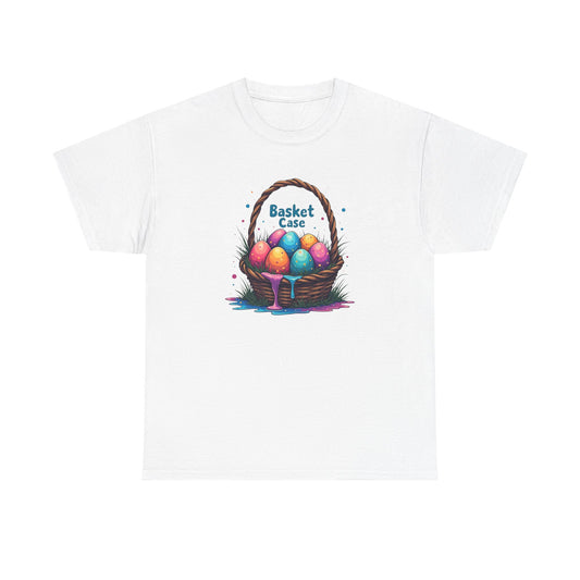 Basket Case, Easter Basket Tee — Colorful Painted Easter Eggs Graphic Shirt
