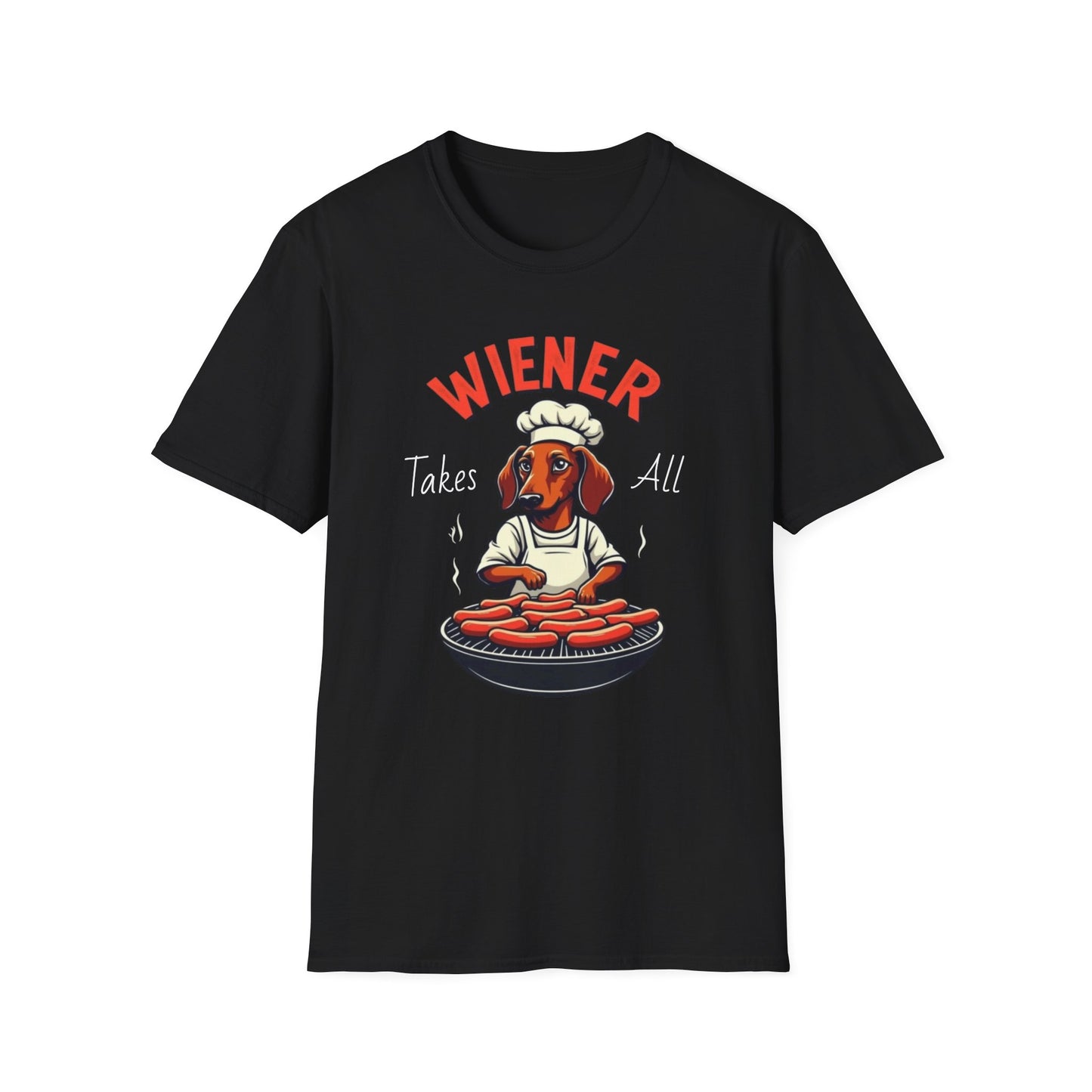 Wiener takes all, Dog Humor T-Shirt, Funny Pet Lover Gift, Cute Dog Tee, Unisex Funny Shirt, Dog Lover's Apparel - Psychonaut Swag