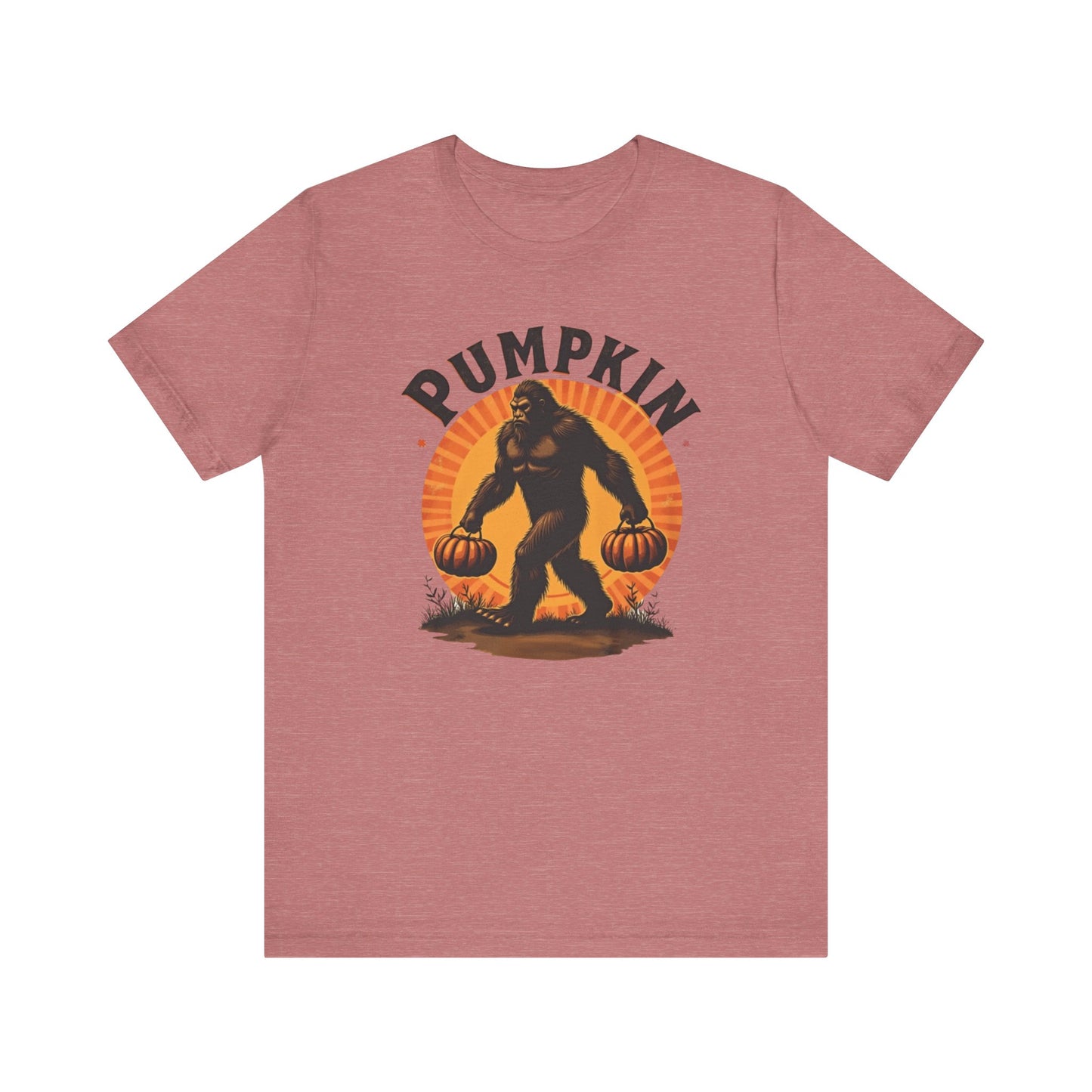 Pumpkin Bigfoot T-Shirt – Unisex Harvest Tee for Fall, Halloween, Autumn Celebrations, Gift for Nature Lovers, Casual Wear