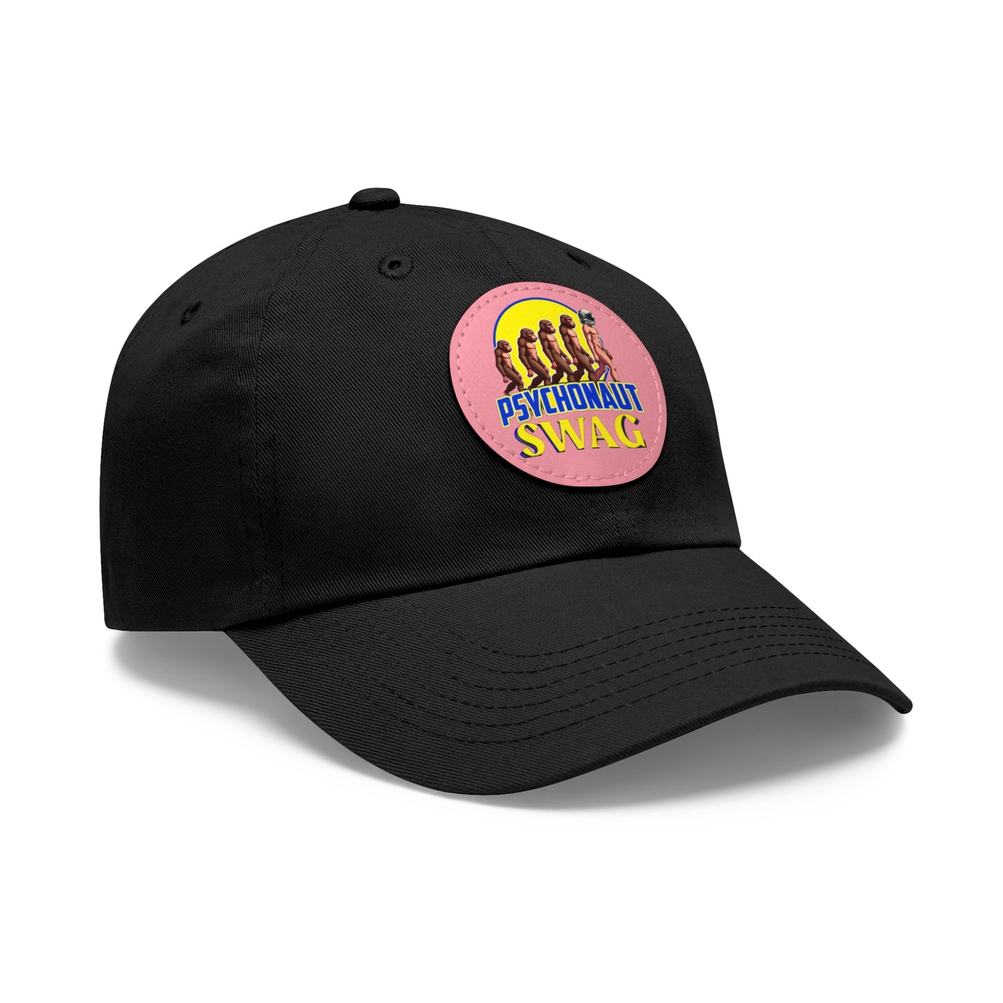 Psychonaut Swag Dad Hat with Leather Patch, Casual Cap for Outdoor Adventures, Fun Gift for Dads, Unique Street Style Hat - Psychonaut Swag