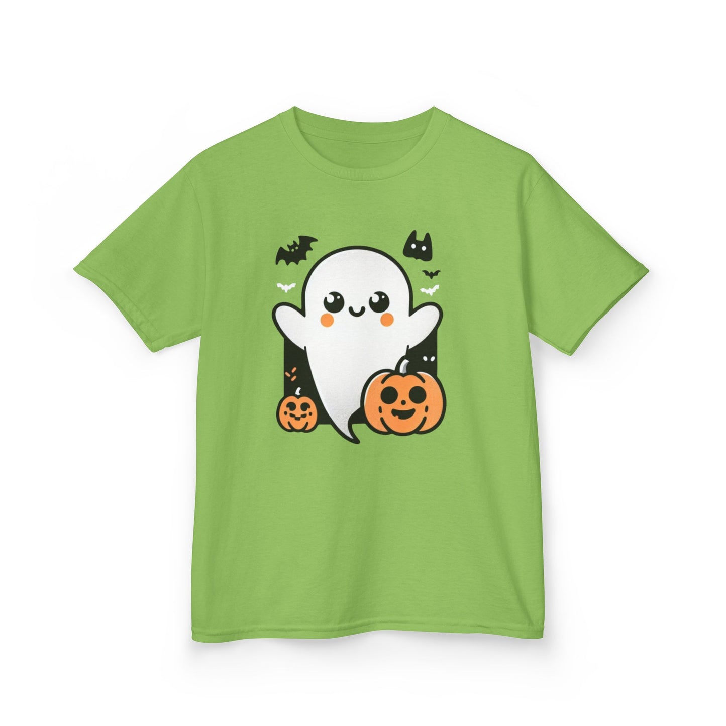 Kids Halloween Tee, Ghost Trick or Treat Top, Autumn Fun Apparel, Pumpkin Graphic Tee, Festive Kidswear