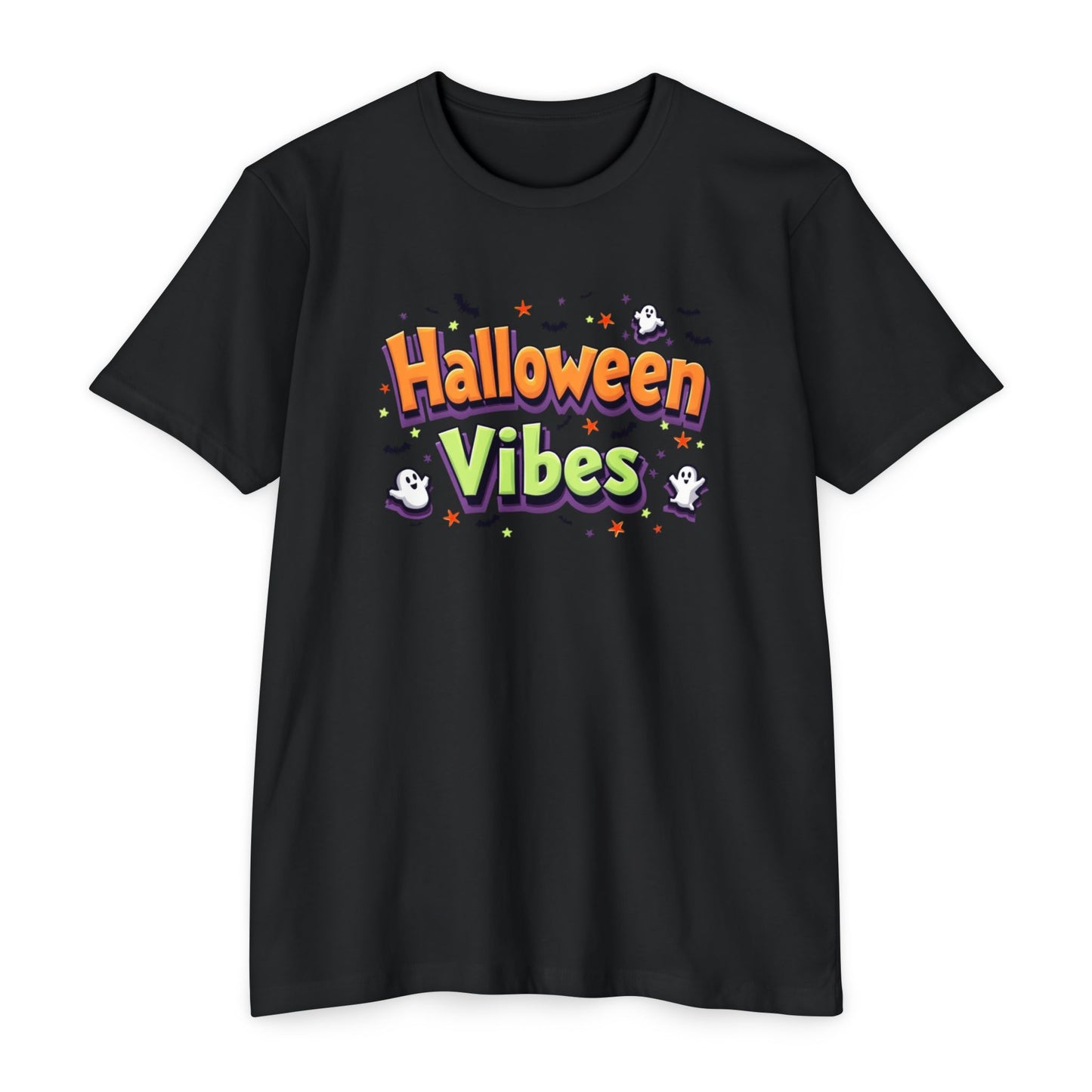 Halloween Vibes Unisex T-Shirt, Spooky Tee, Fall Fashion, Halloween Party Shirt, Gift for Ghost Lovers, Casual Autumn Wear