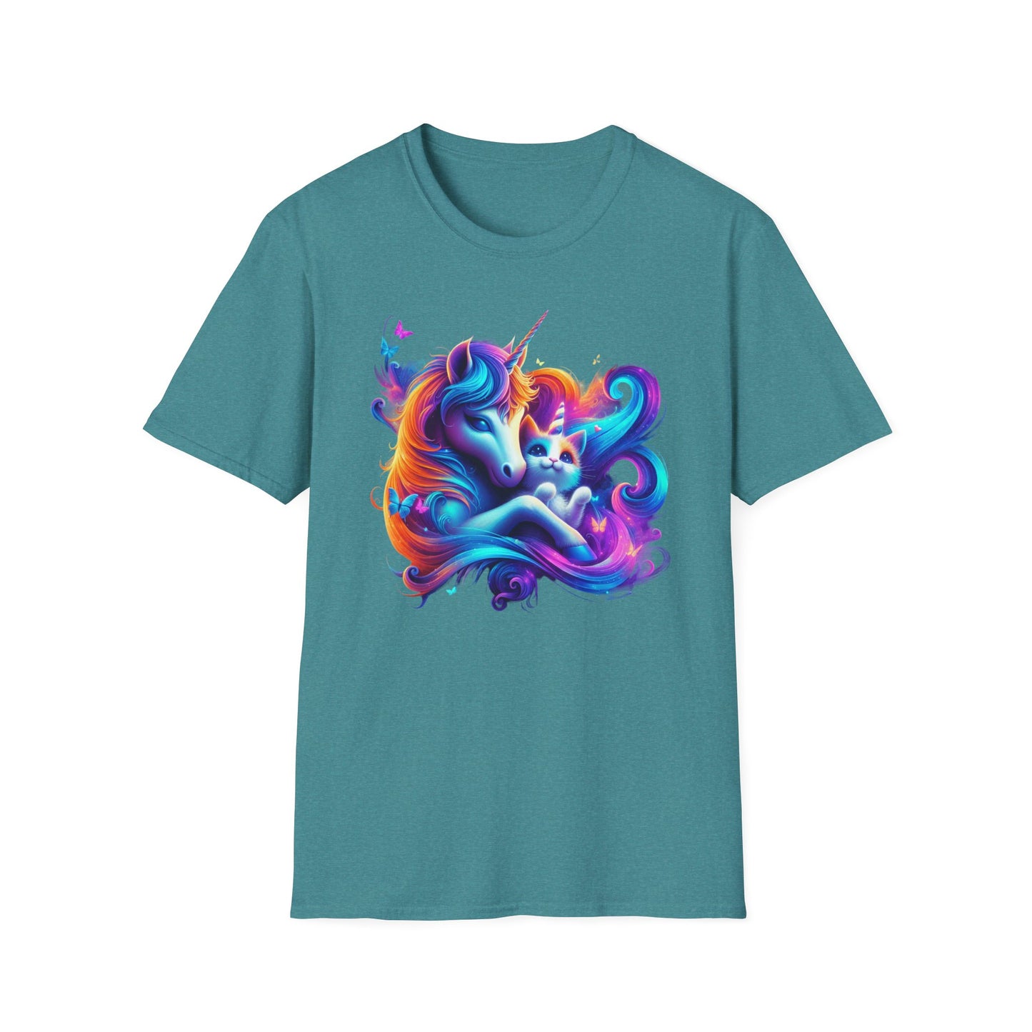 Unicorn with Caticorn Unisex T-Shirt - Magic of Unicorns hugging the Caticorns - Psychonaut Swag