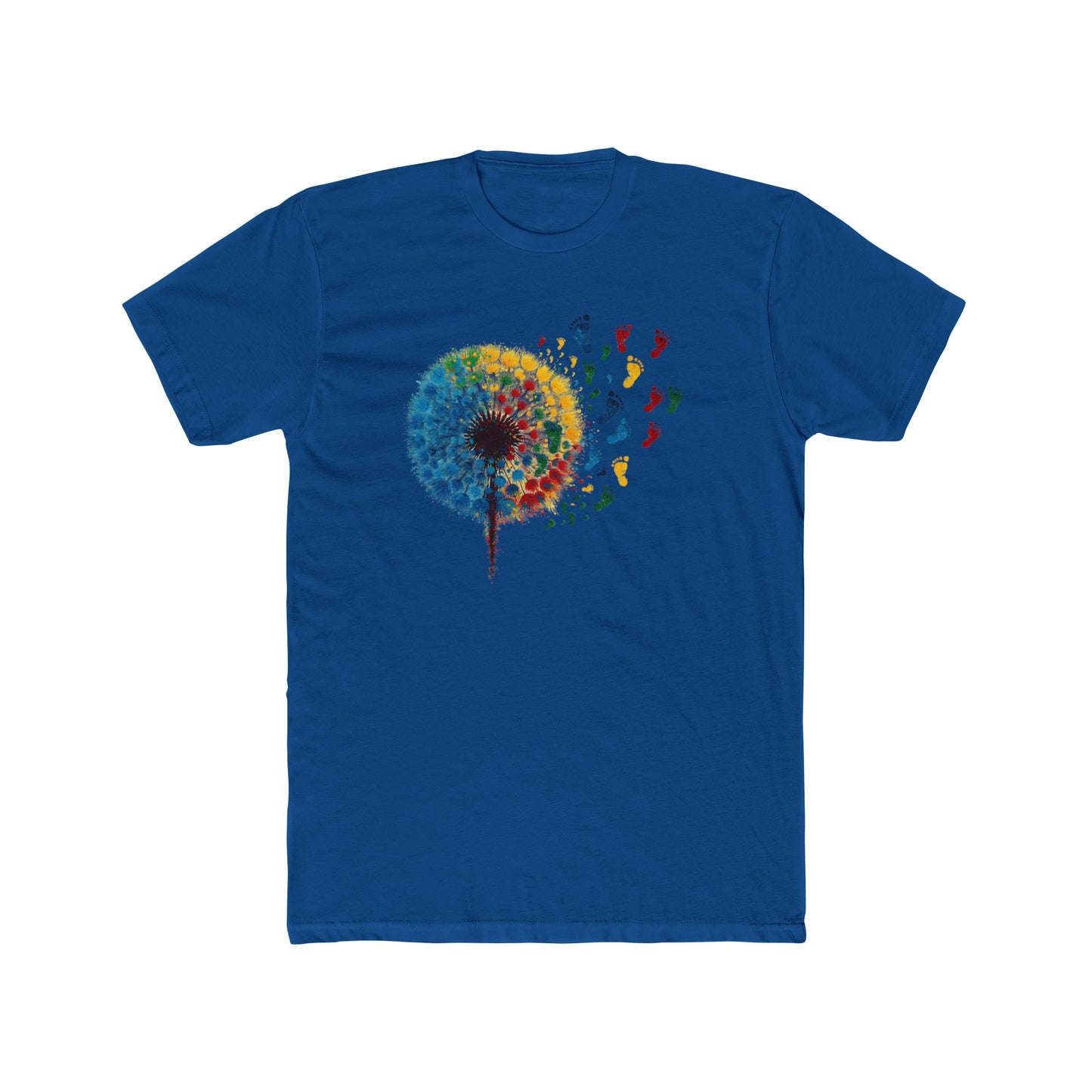 Colorful Dandelion Unisex Cotton Crew Tee, Gift for Nature Lovers, Casual Wear, Art T-Shirt, Eco-Friendly Fashion, Summer Style - Psychonaut Swag