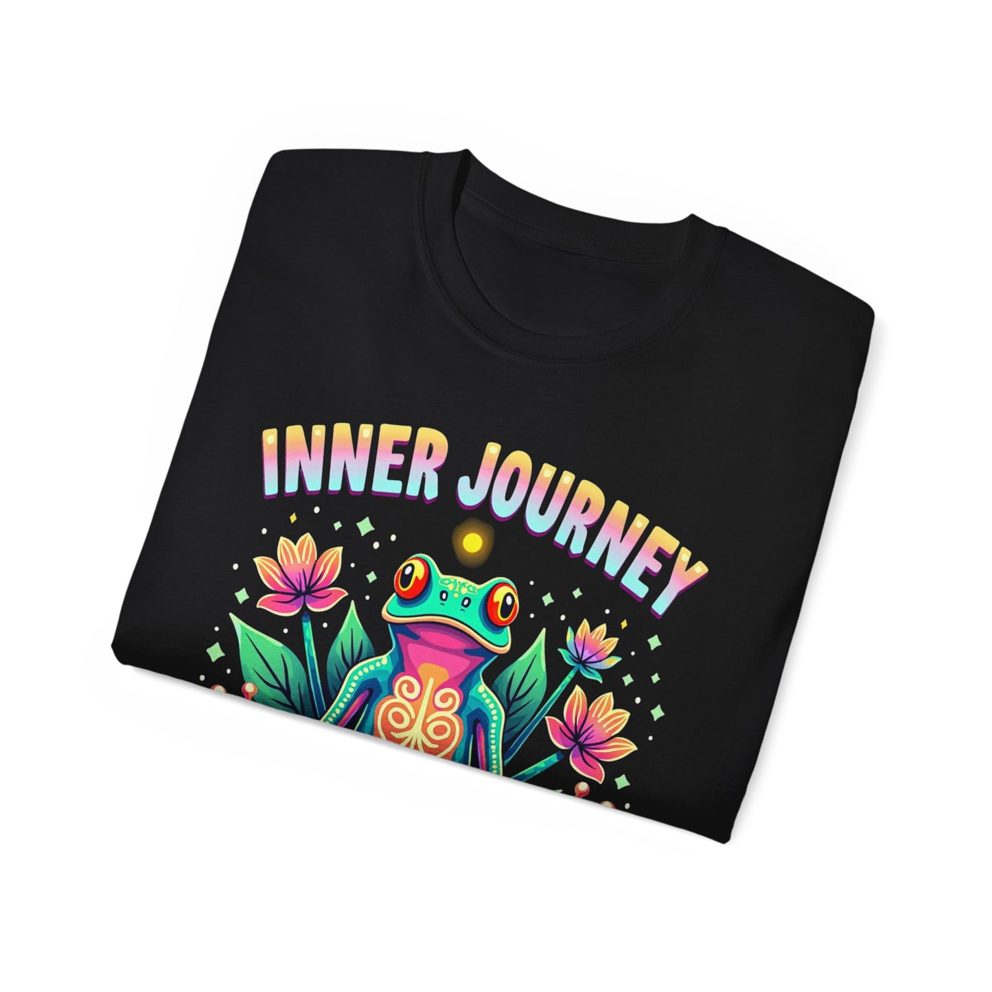 Inner Journey Unisex Ultra Cotton Tee - Vibrant Frog Design for Yoga and Meditation - Psychonaut Swag