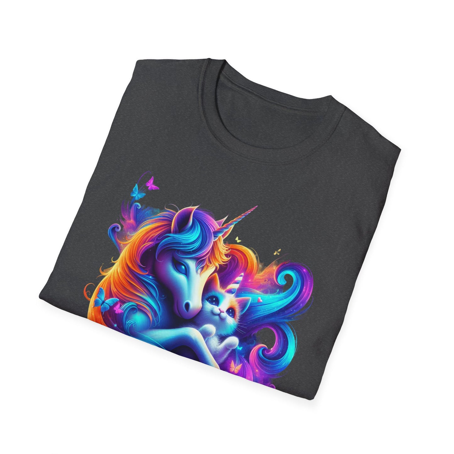 Unicorn with Caticorn Unisex T-Shirt - Magic of Unicorns hugging the Caticorns - Psychonaut Swag