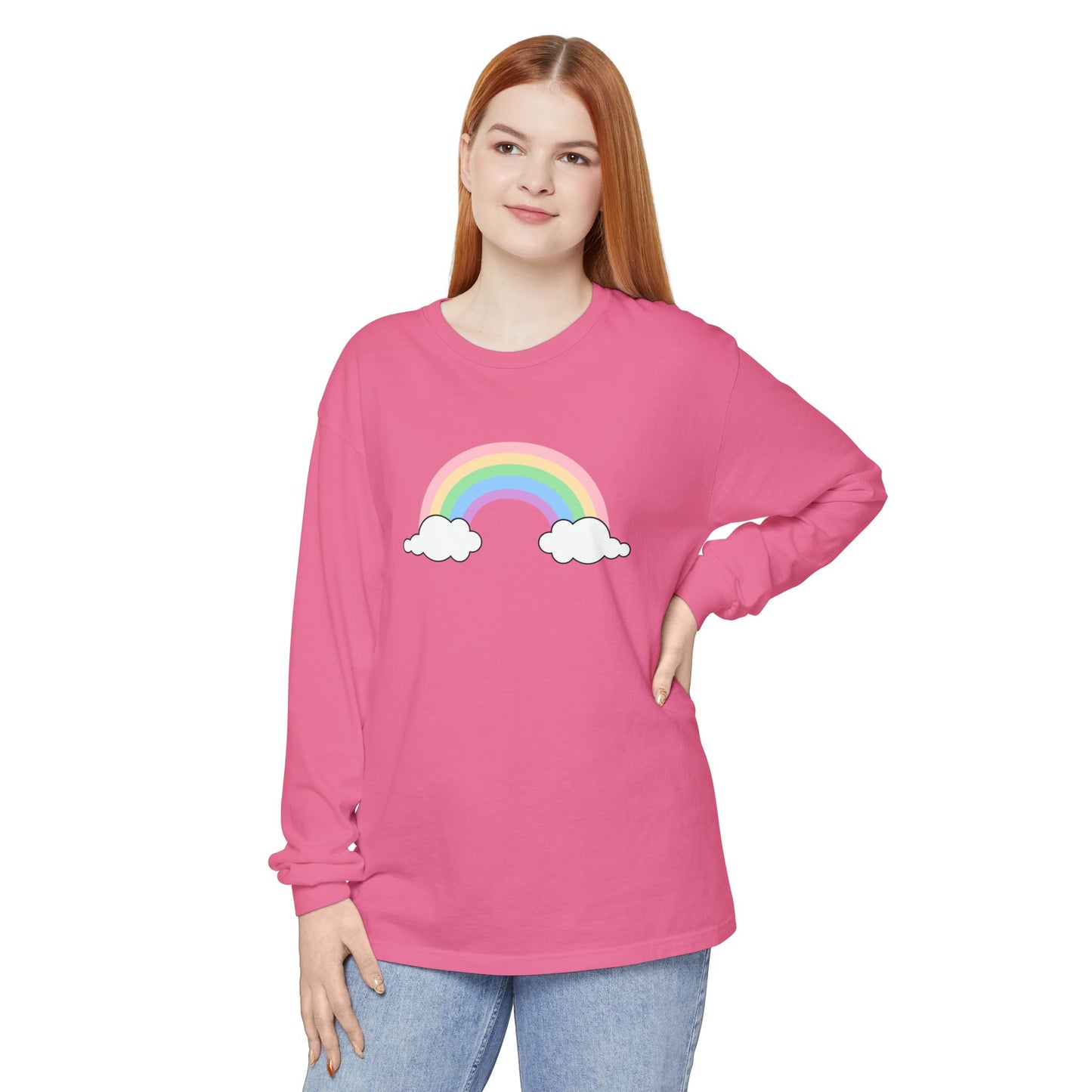 Rainbow, Unisex Garment-dyed Long Sleeve T-Shirt - Psychonaut Swag