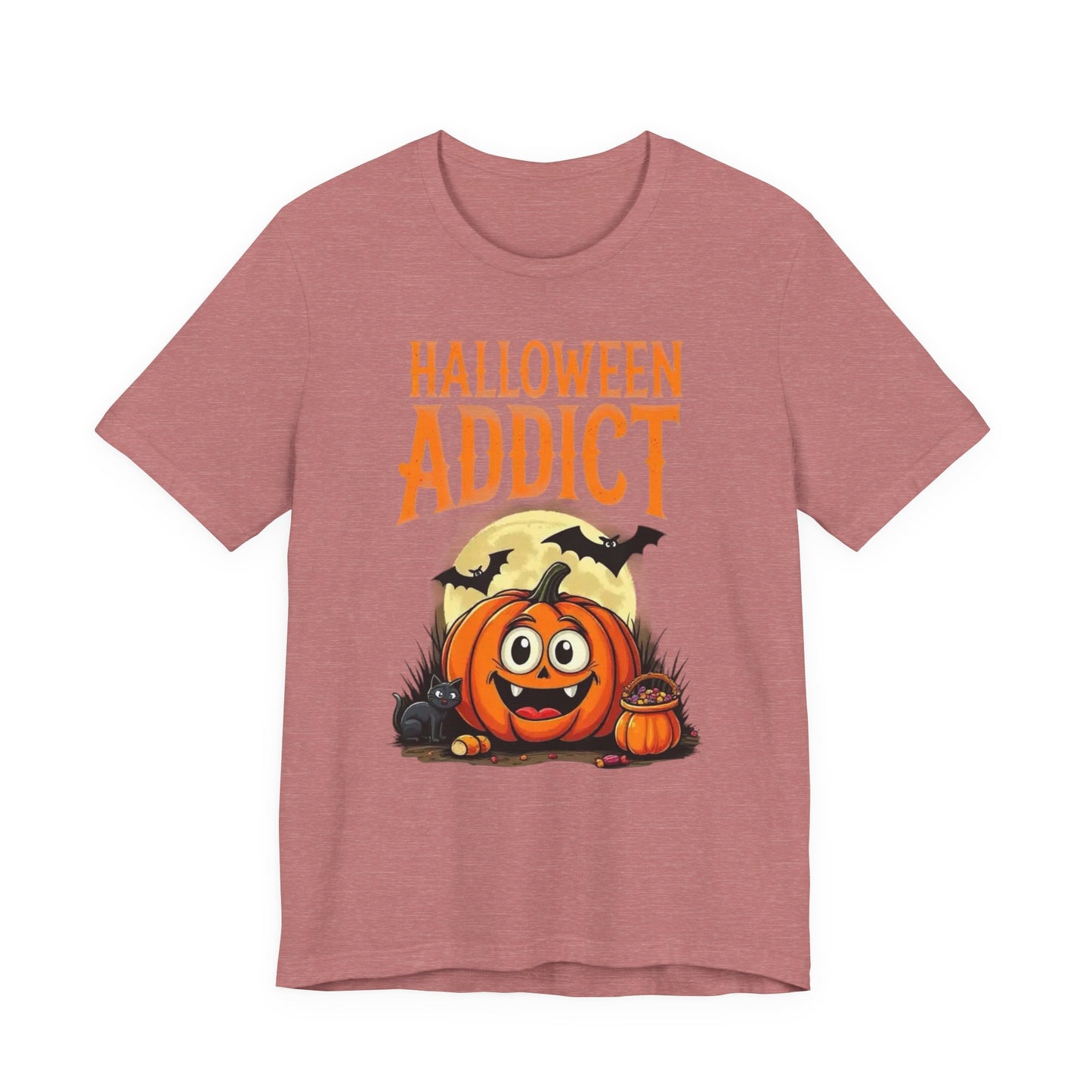 Halloween Addict Tee | Unisex Short Sleeve T-Shirt, Fun Halloween Apparel, Pumpkin Tee, Spooky Season Shirt, Gift for Halloween Lovers - Psychonaut Swag