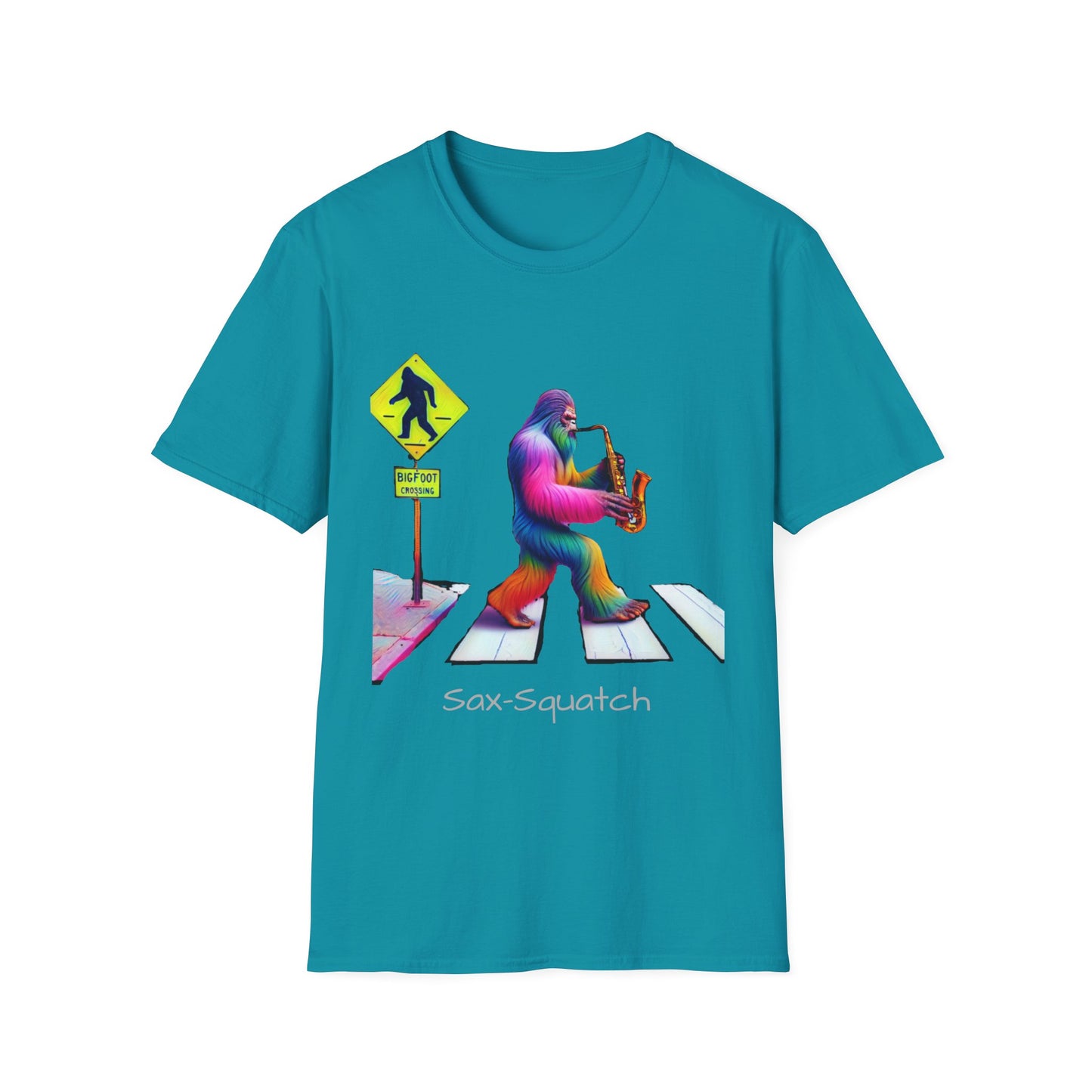 Sax-Squatch, Unisex Softstyle T-Shirt - Psychonaut Swag