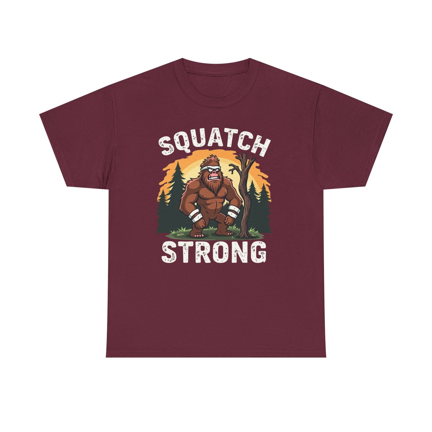 Squatch Strong Unisex Heavy Cotton Tee – Nature Graphic T-Shirt - Psychonaut Swag