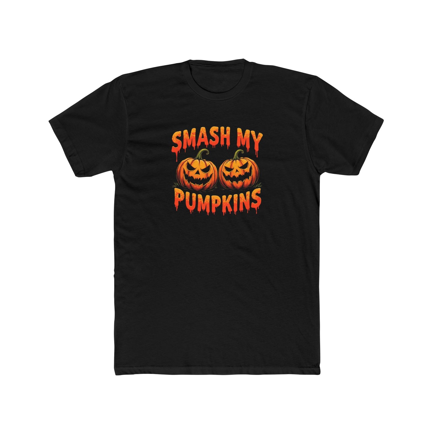 Smash my Pumpkins, Halloween Humor Unisex Cotton Crew Tee, Fun Pumpkin Graphic Tee, Fall Festival Shirt, Trick or Treat Apparel, Casual Halloween Wear