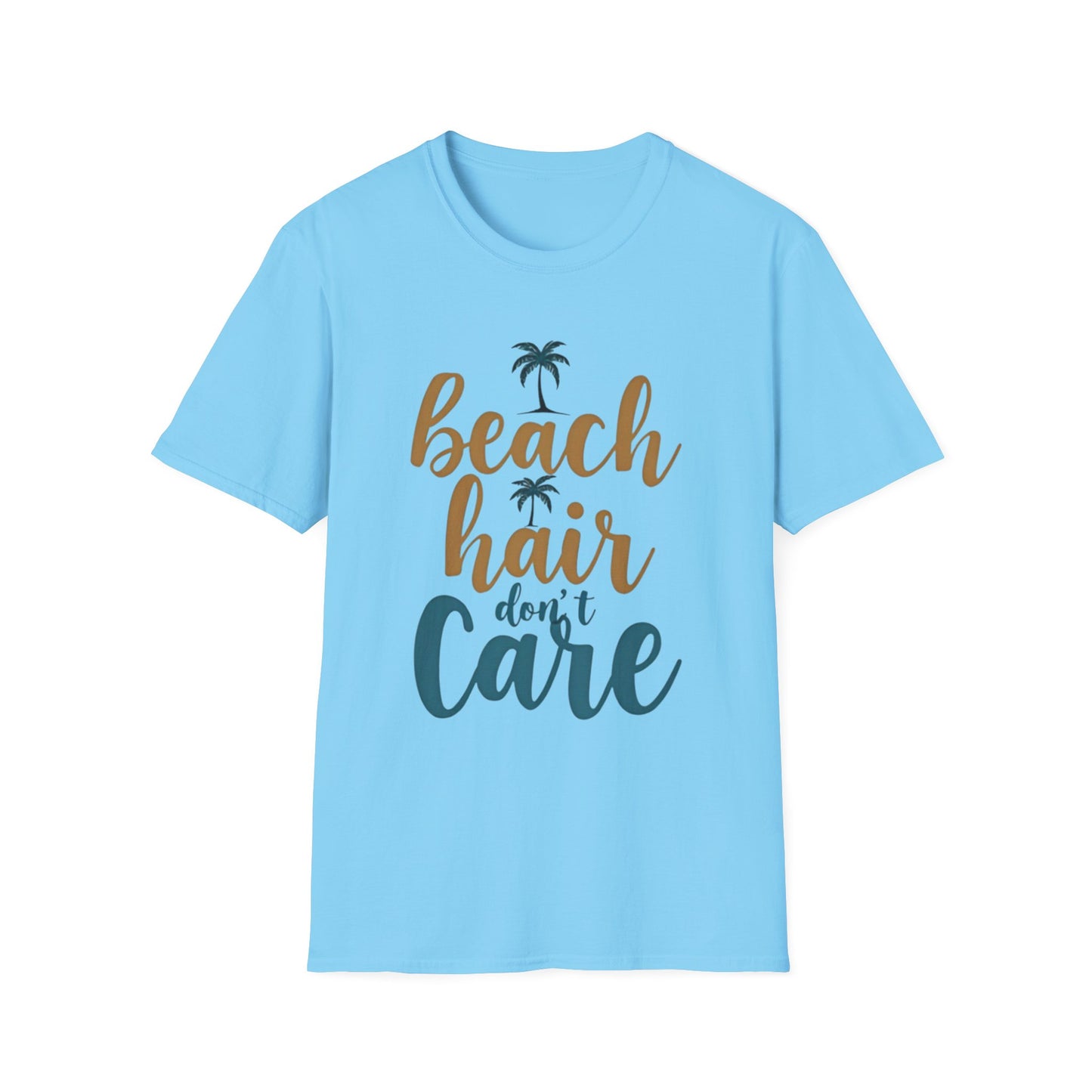 Beach Hair Don't Care Unisex T-Shirt, Summer Vibe Tee, Casual Beachwear, Gift for Beach Lovers, Vacation Attire - Psychonaut Swag
