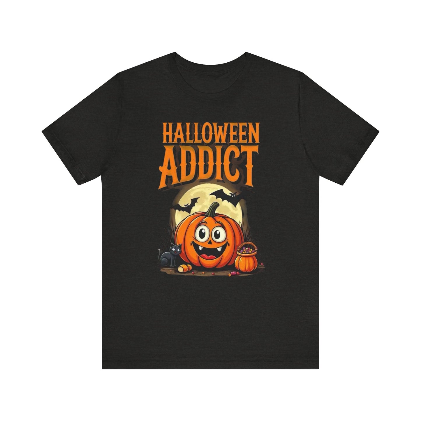 Halloween Addict Tee | Unisex Short Sleeve T-Shirt, Fun Halloween Apparel, Pumpkin Tee, Spooky Season Shirt, Gift for Halloween Lovers - Psychonaut Swag