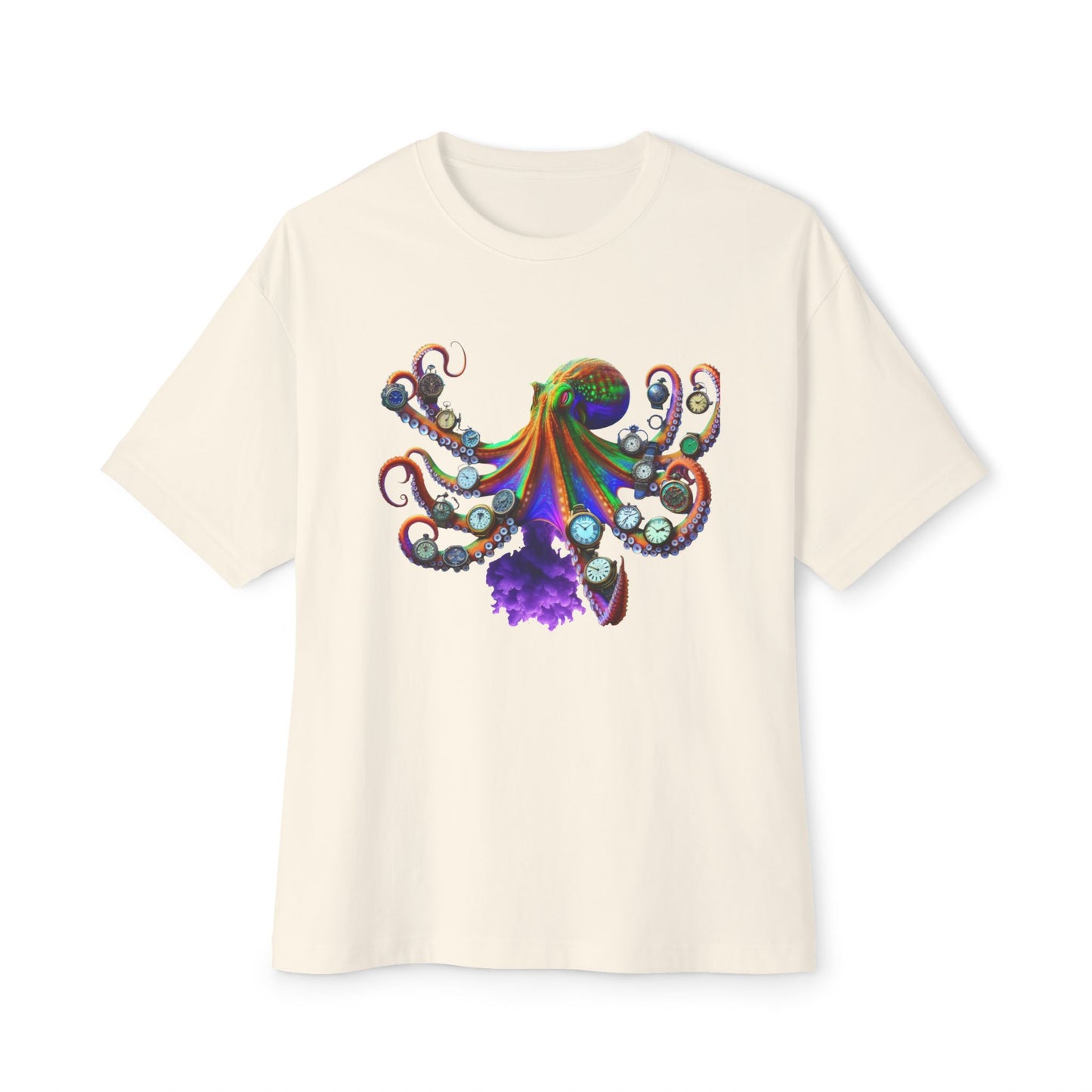 Timekeeper Octupus, Unisex Oversized Boxy Tee