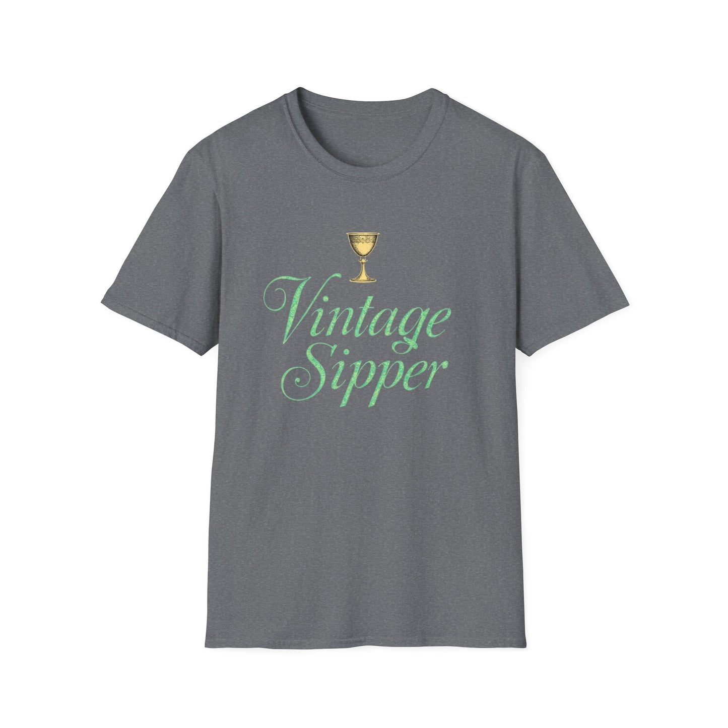 Vintage Sipper Unisex Softstyle T-Shirt, Casual Wear, Gift for Wine Lovers, Bar Night, Vintage Inspired Apparel - Psychonaut Swag