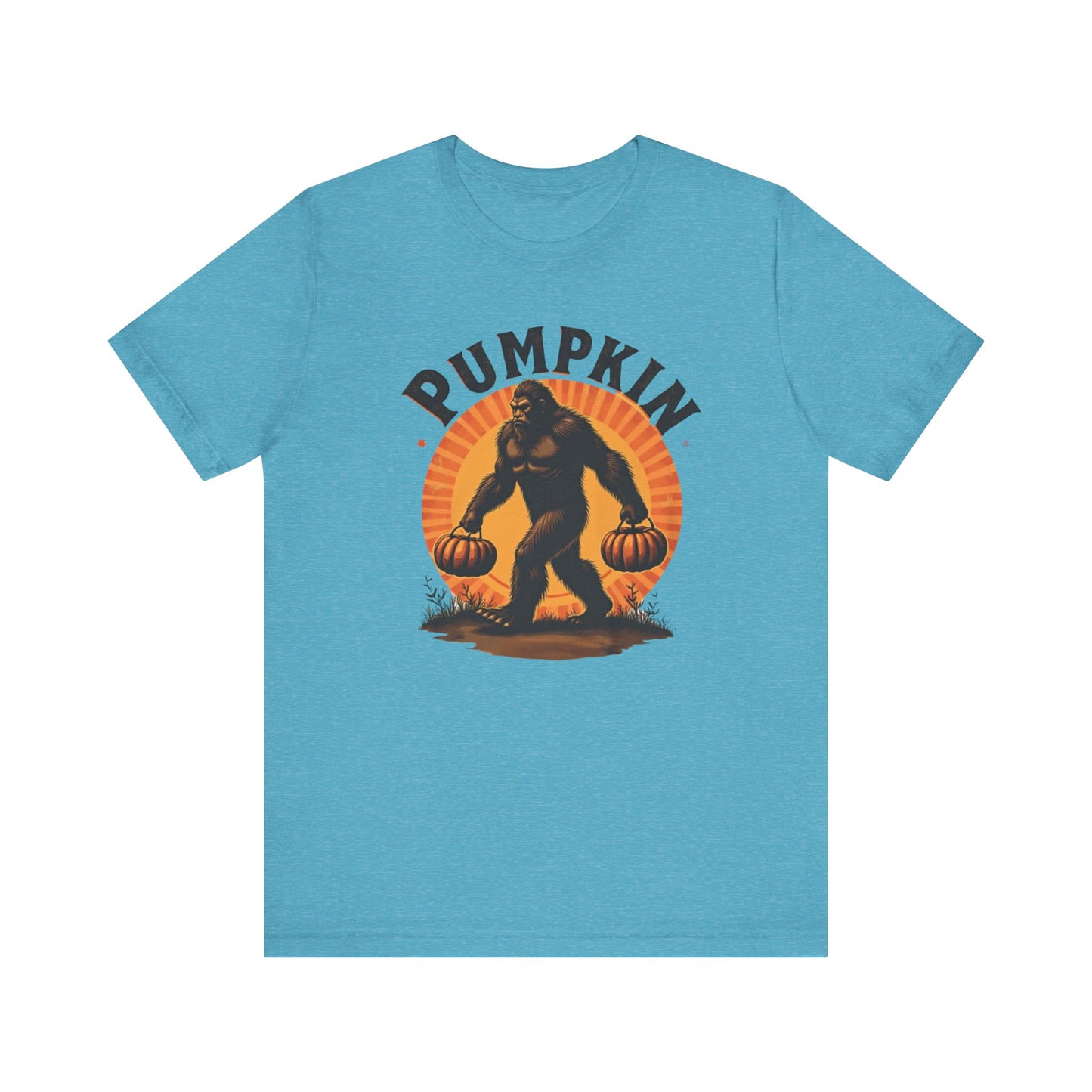 Pumpkin Bigfoot T-Shirt – Unisex Harvest Tee for Fall, Halloween, Autumn Celebrations, Gift for Nature Lovers, Casual Wear