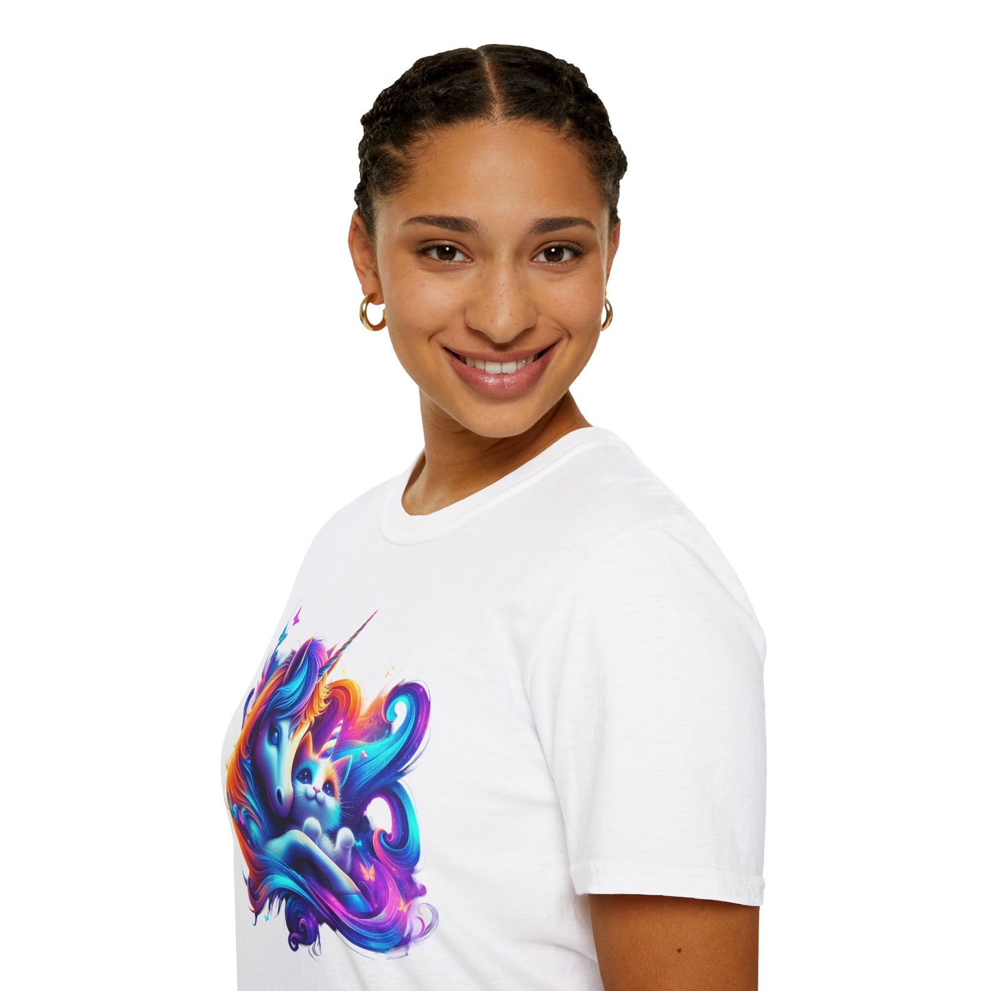 Unicorn with Caticorn Unisex T-Shirt - Magic of Unicorns hugging the Caticorns - Psychonaut Swag