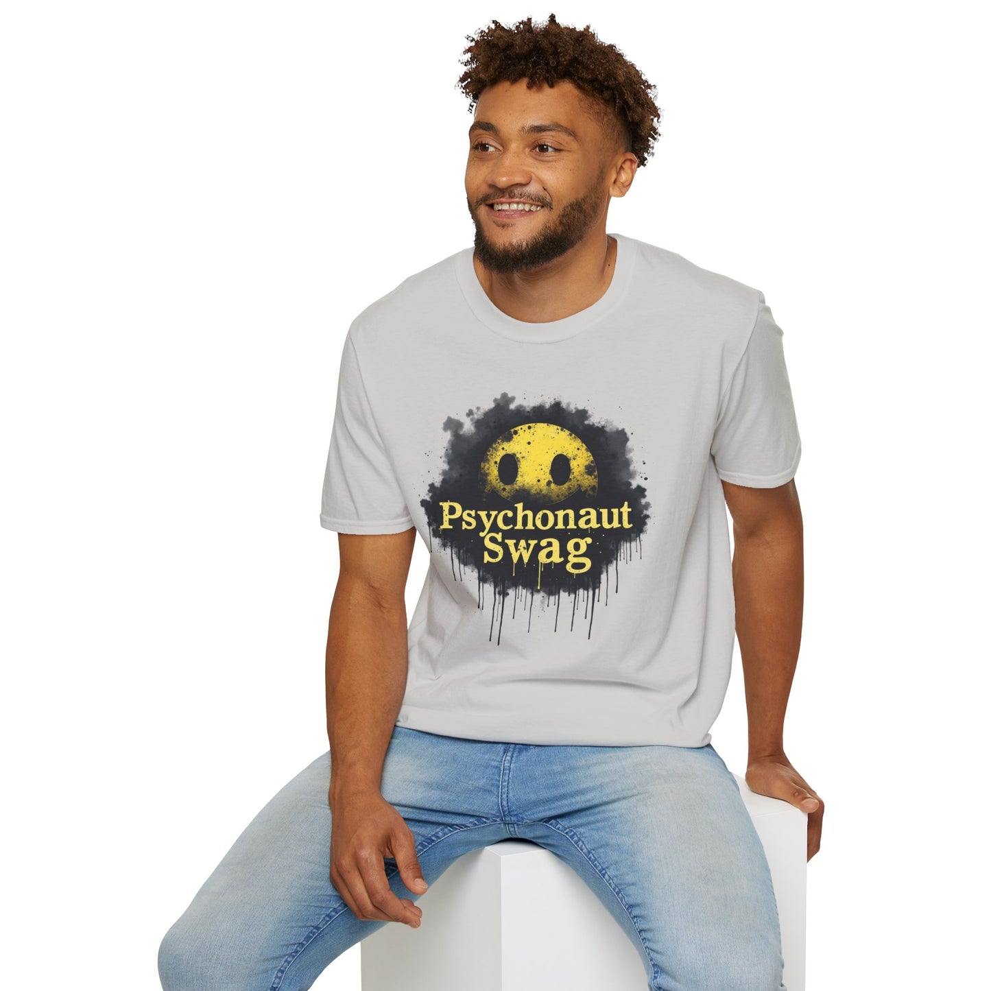 Psycho Smile, Pyschonaut Swag T-Shirt - Unisex Softstyle Tee, Casual Wear, Gift for Gamers, Festival Attire, Streetwear Fashion