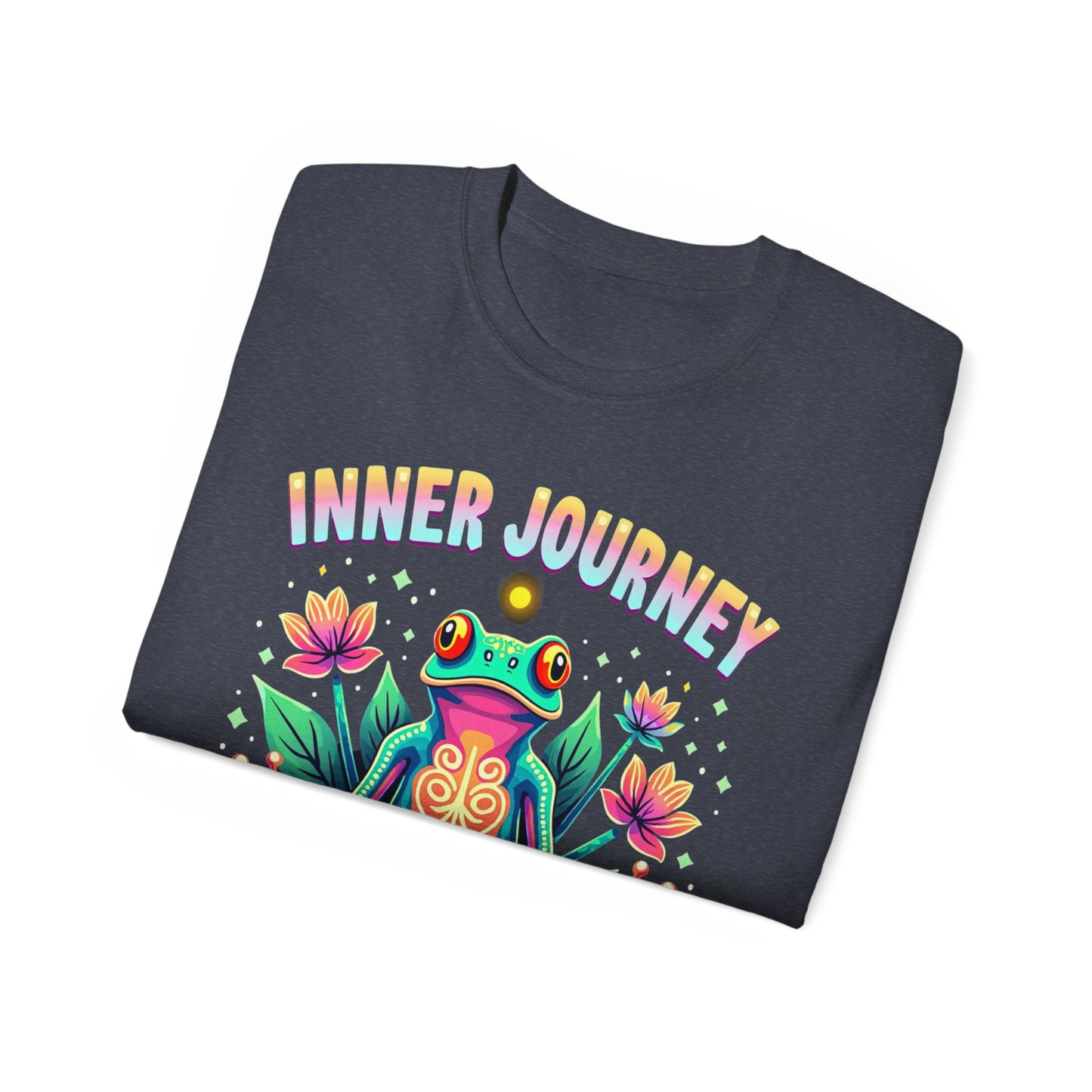 Inner Journey Unisex Ultra Cotton Tee - Vibrant Frog Design for Yoga and Meditation - Psychonaut Swag