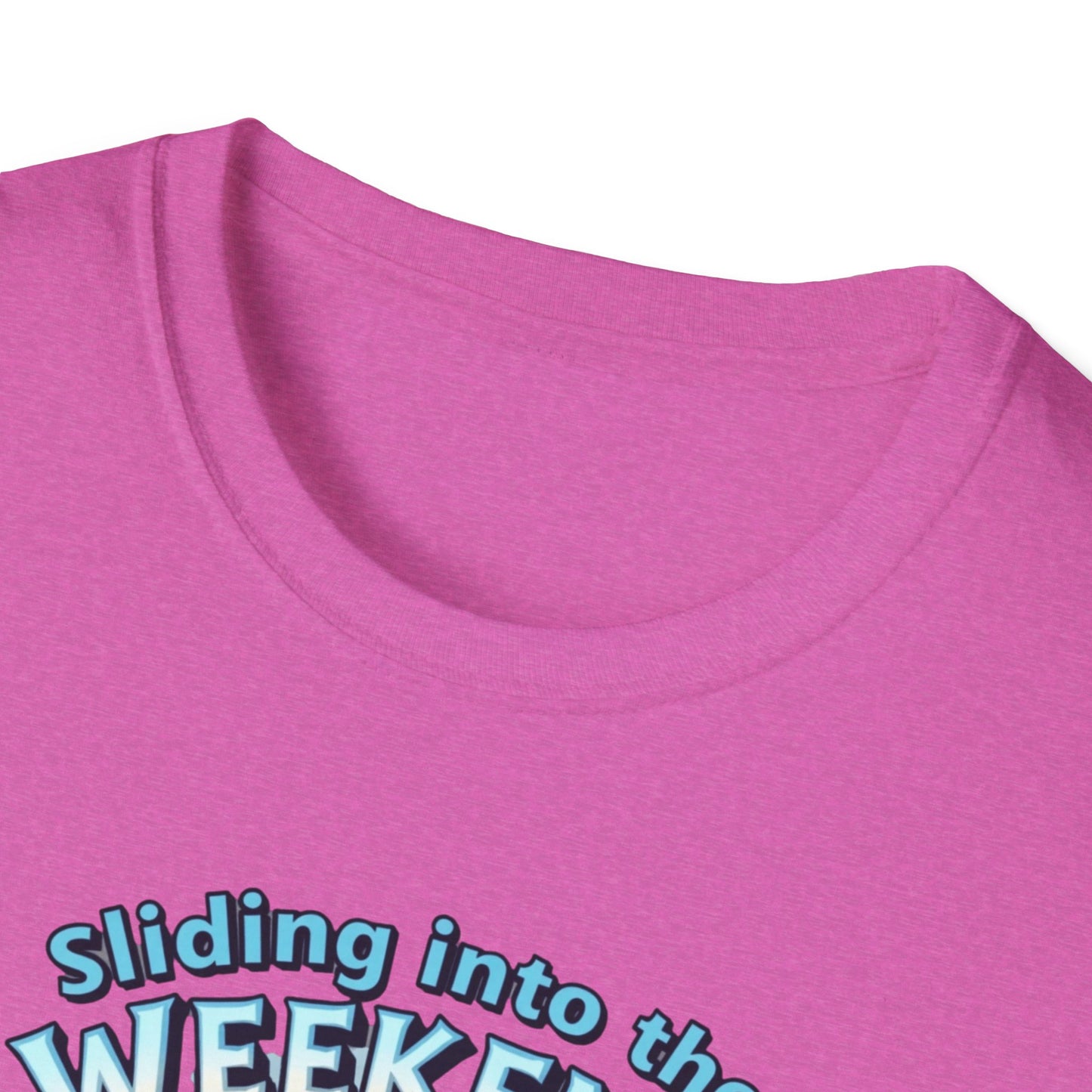 Sliding Penguin, Weekend Vibes T-Shirt, Funny Graphic Tee, Penguin Design Shirt, Casual Apparel, Unisex Softstyle T-Shirt - Psychonaut Swag