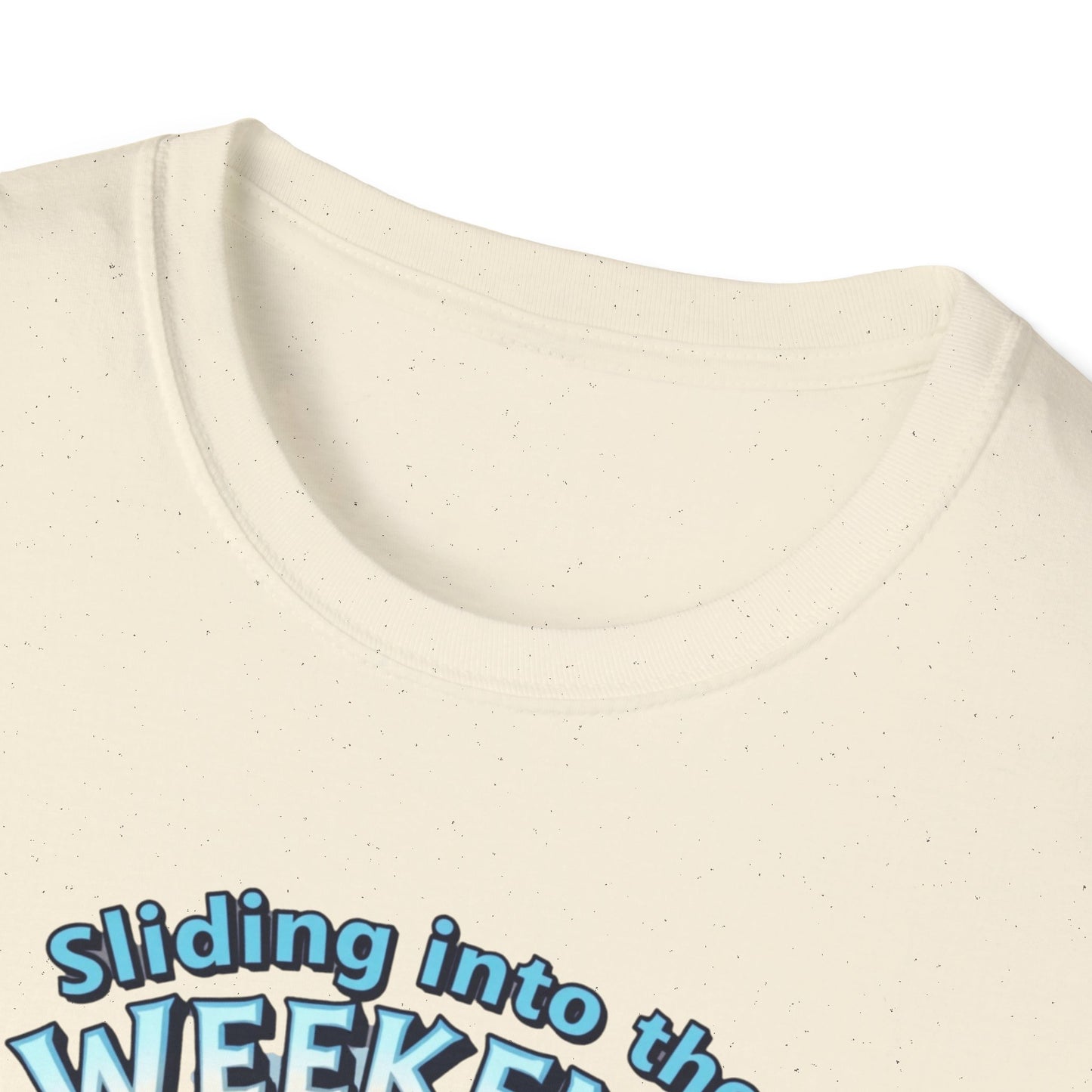 Sliding Penguin, Weekend Vibes T-Shirt, Funny Graphic Tee, Penguin Design Shirt, Casual Apparel, Unisex Softstyle T-Shirt - Psychonaut Swag