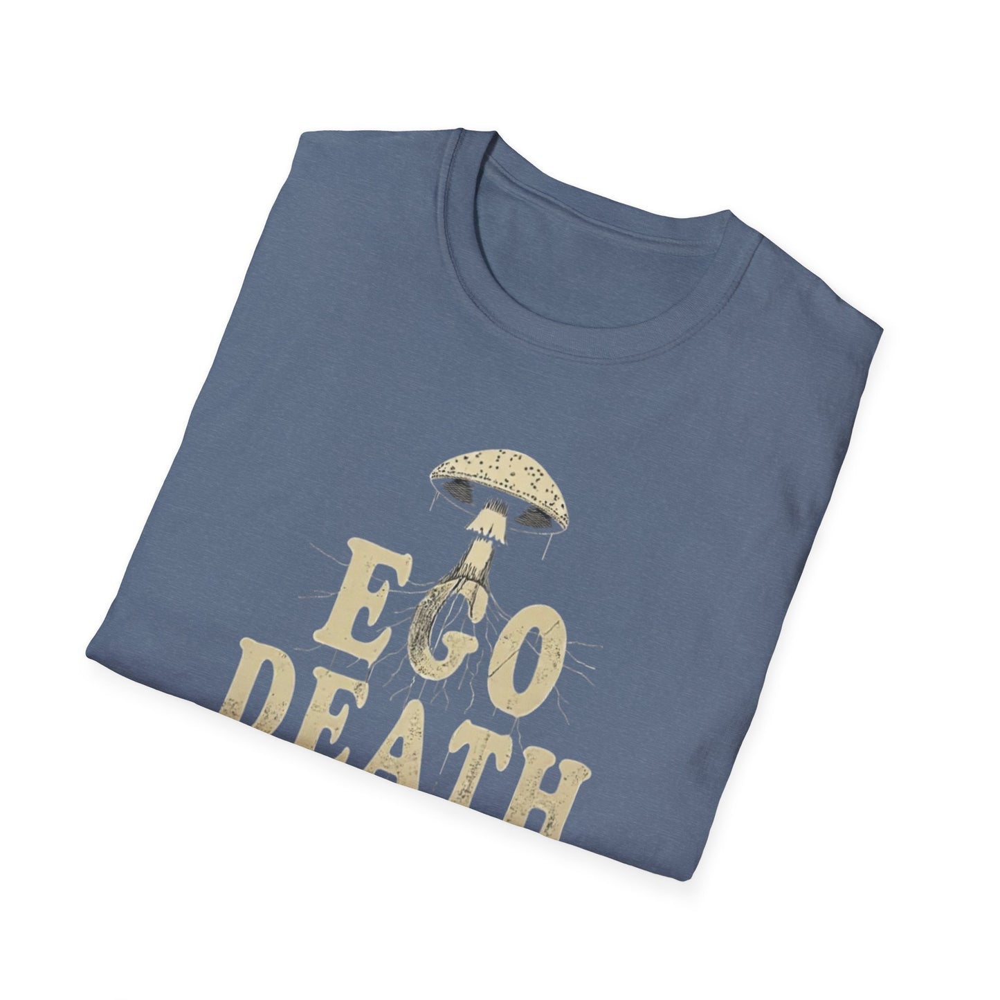 Ego Death Club Mushroom, T-Shirt, Unisex Softstyle Tee, Casual Wear, Gift for Friends, Unique Graphic Shirt - Psychonaut Swag