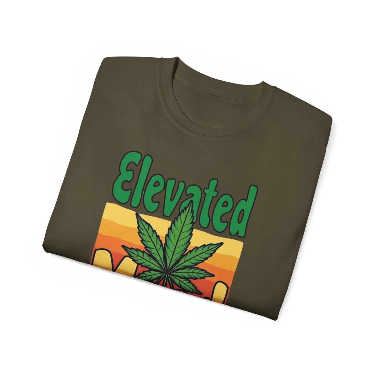 Elevated Mood Cannabis Tee, Unisex Ultra Cotton T-Shirt, Sublimated Graphic Tee, Perfect Gift for 420 Celebrations, Relaxed Fit Tee
