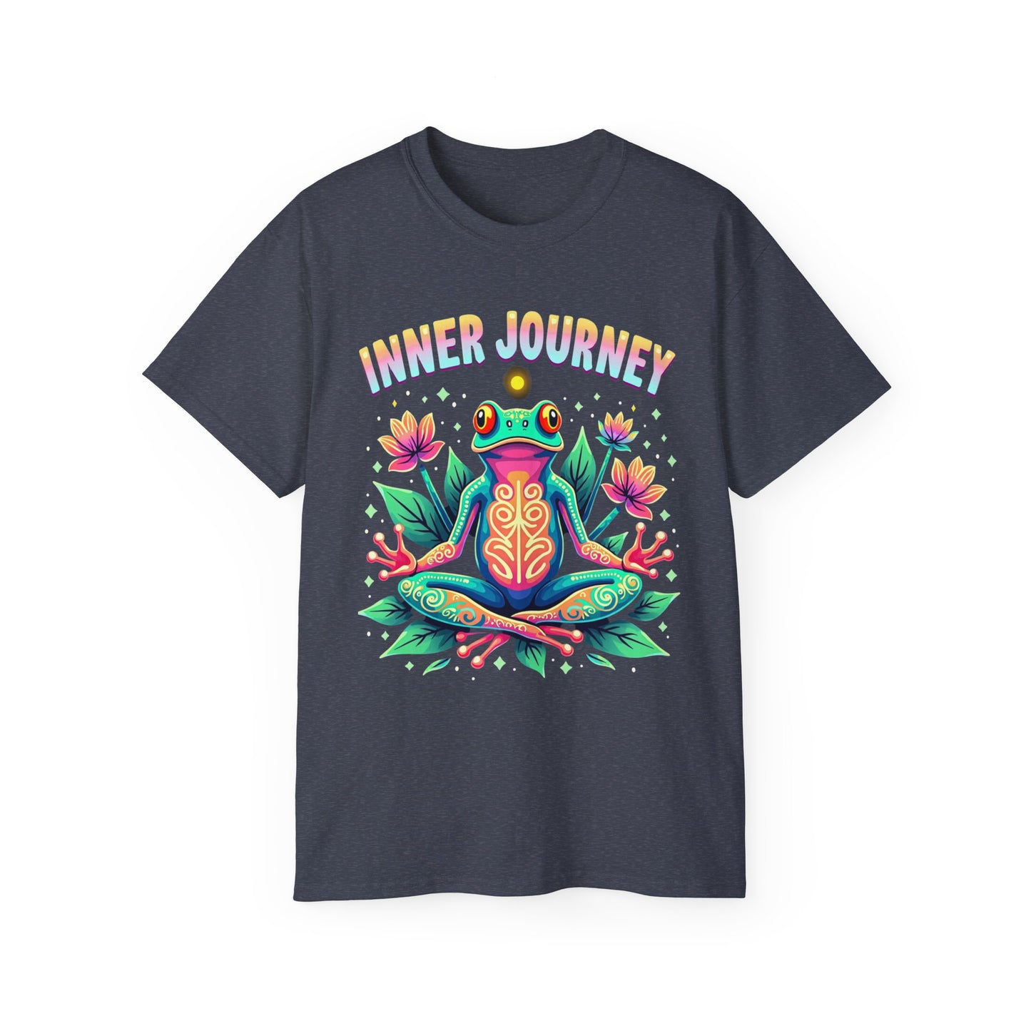Inner Journey Unisex Ultra Cotton Tee - Vibrant Frog Design for Yoga and Meditation - Psychonaut Swag