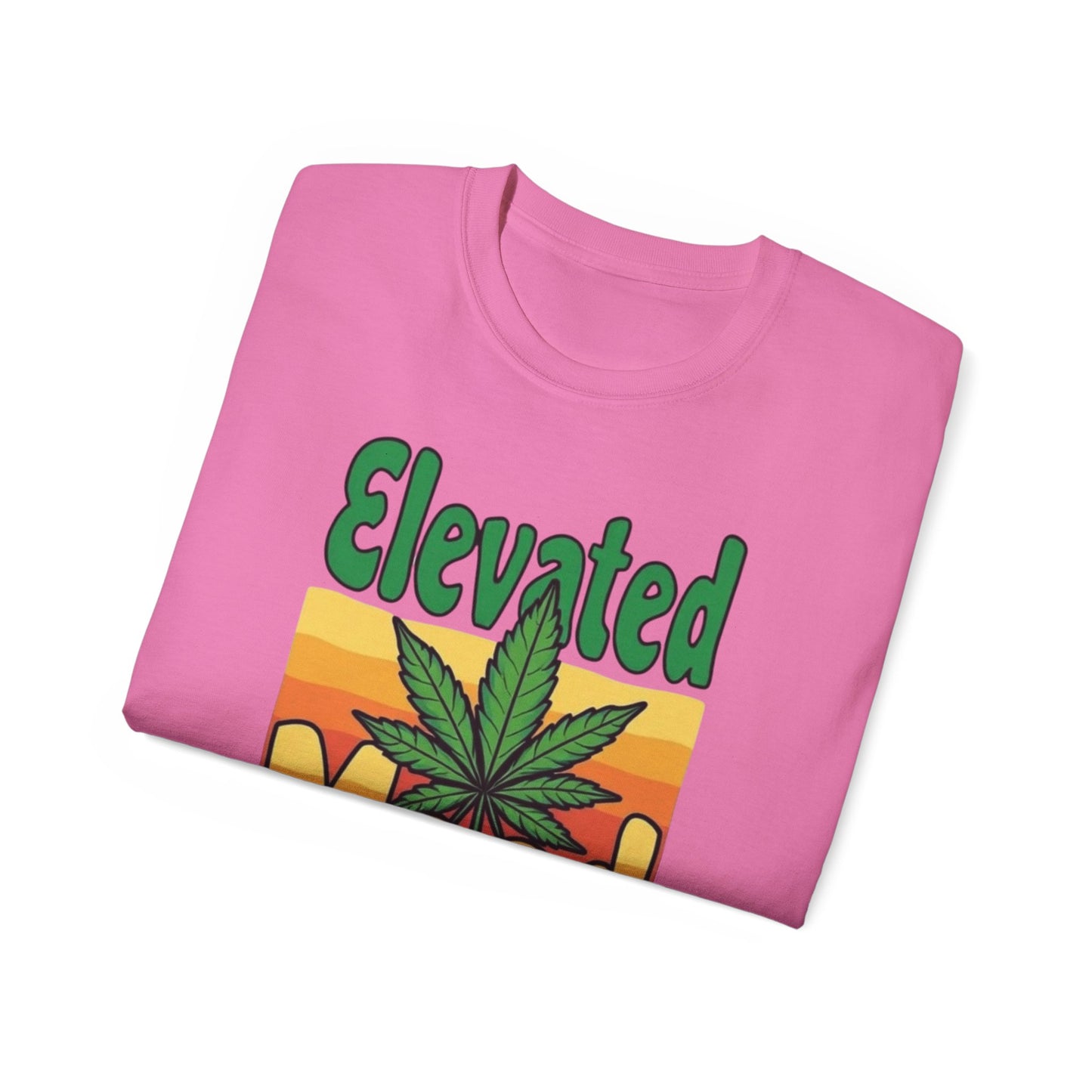 Elevated Mood Cannabis Tee, Unisex Ultra Cotton T-Shirt, Sublimated Graphic Tee, Perfect Gift for 420 Celebrations, Relaxed Fit Tee