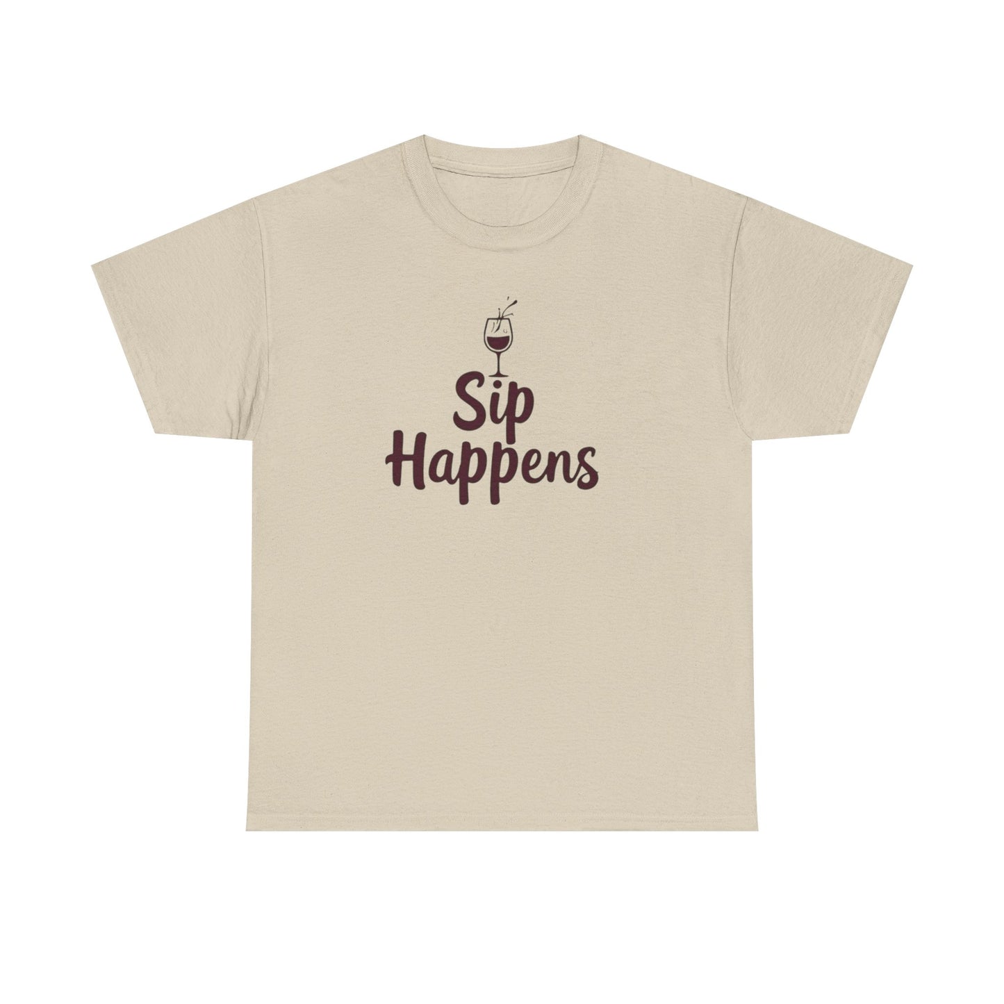 Sip Happens Unisex Heavy Cotton Tee - Funny Graphic Shirt, Casual Wear, Gift for Coffee Lovers, Everyday Comfort, Birthday Party T-Shirt - Psychonaut Swag