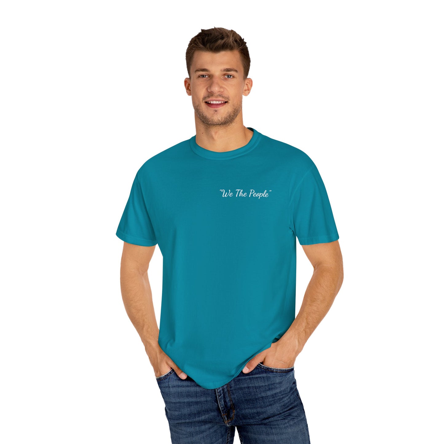 We the People/flag, Unisex Garment-Dyed T-shirt - Psychonaut Swag