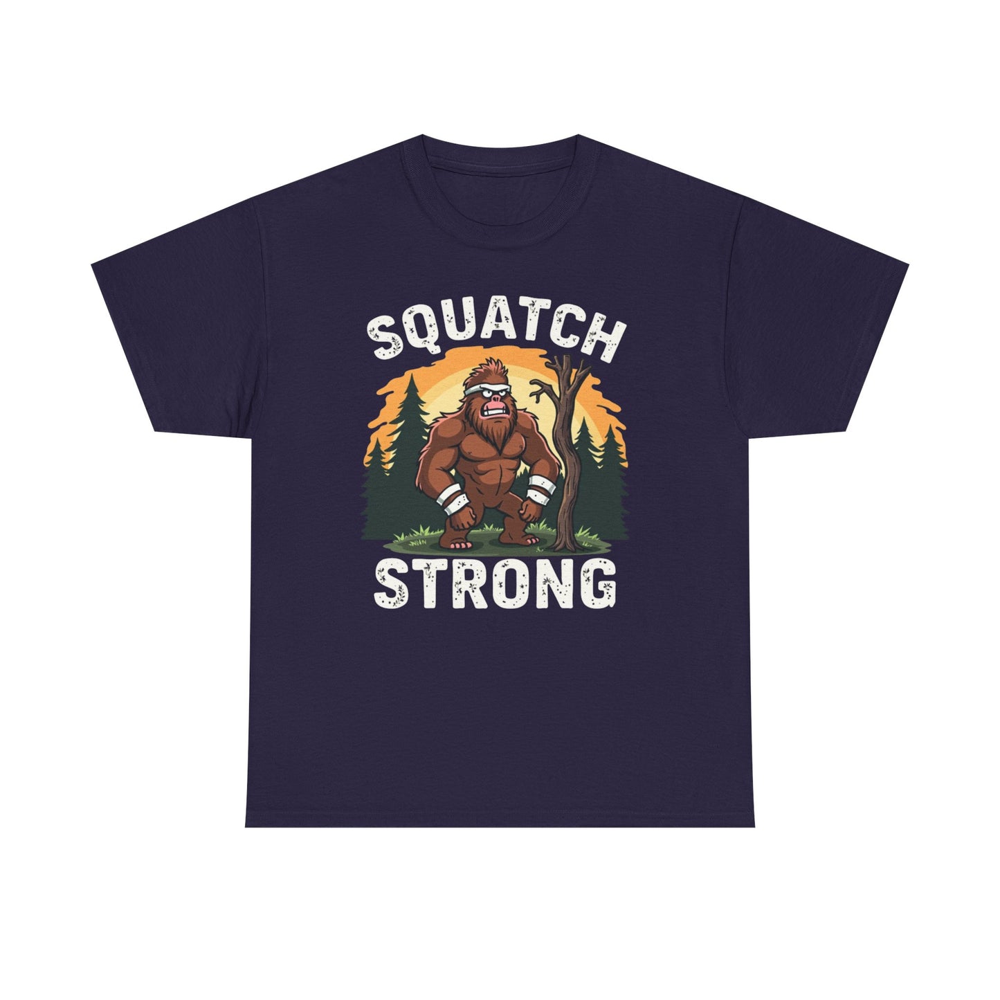 Squatch Strong Unisex Heavy Cotton Tee – Nature Graphic T-Shirt - Psychonaut Swag