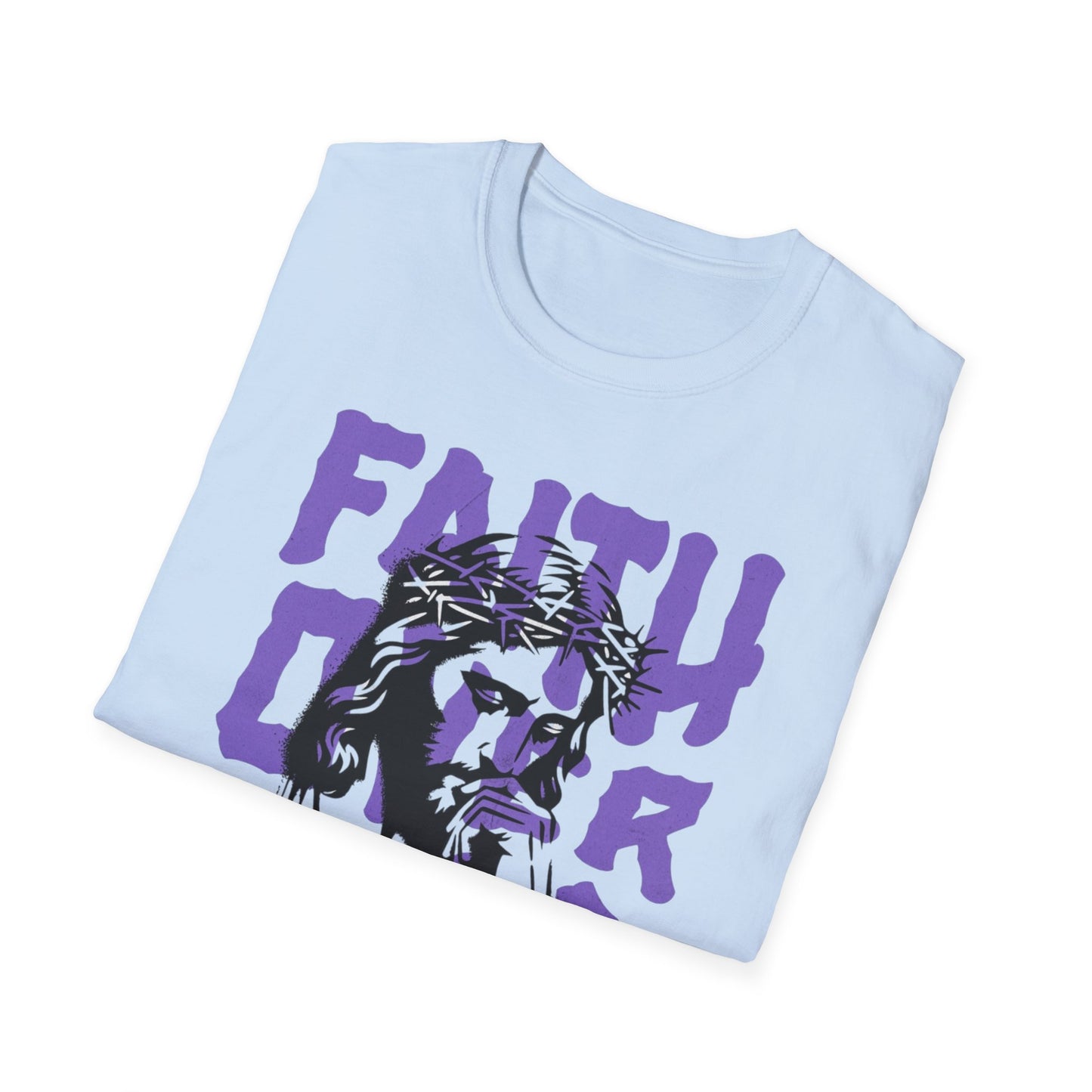 Faith Over Fear T-Shirt — Christian Jesus Graphic Tee (Faith Over Fear purple design)
