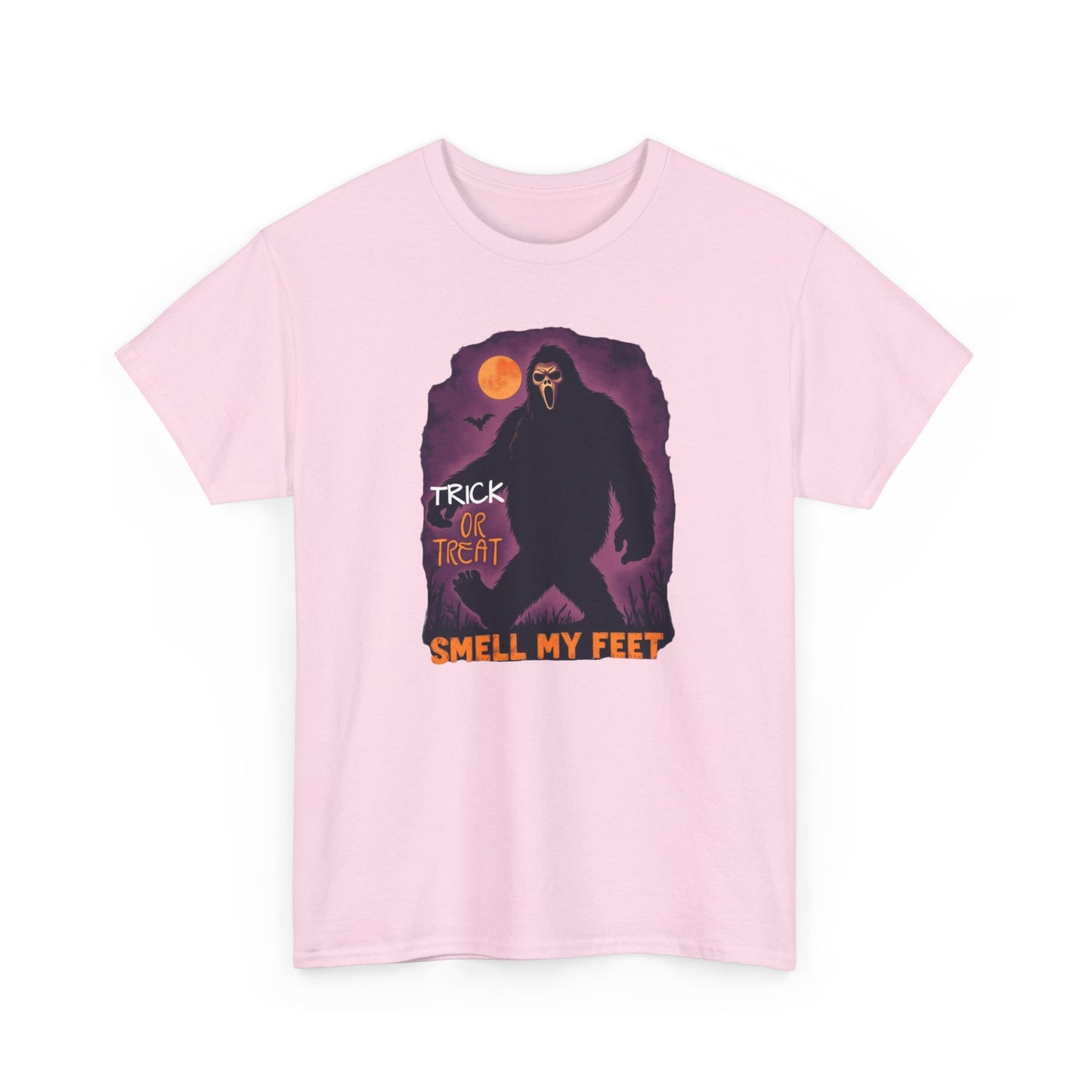 Halloween Bigfoot Tee, Unisex Cotton T-Shirt, Trick or Treat Shirt, Smell My Feet Design, Funny Halloween Apparel