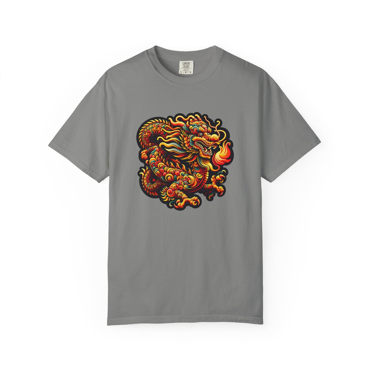 Dragon, Unisex Dragon Graphic T-Shirt - Colorful Garment-Dyed Tee - Psychonaut Swag
