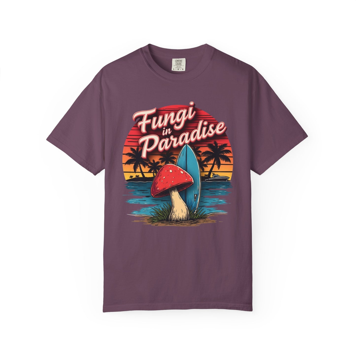 Fungi in Paradise Design, Relaxed Tee, Vintage Style Shirt, Gift for Nature Lovers, Eco-Friendly Apparel - Psychonaut Swag