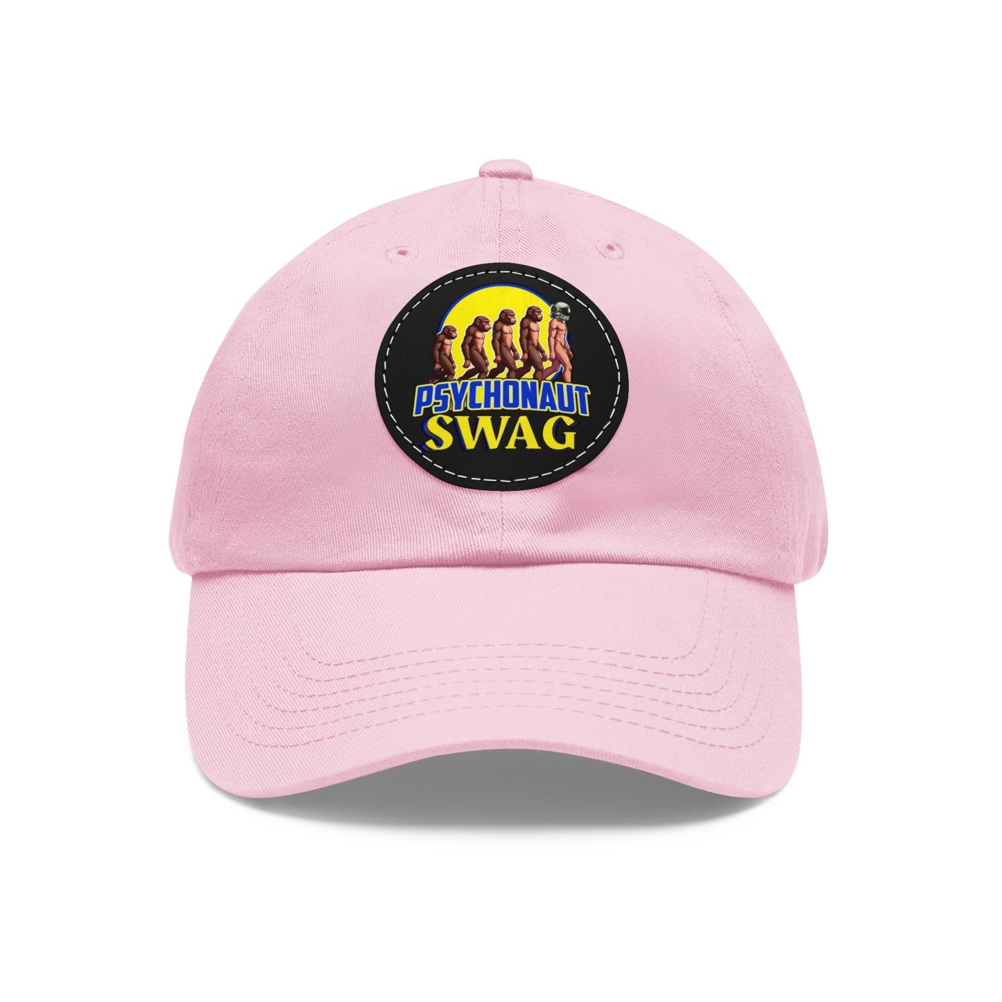Psychonaut Swag Dad Hat with Leather Patch, Casual Cap for Outdoor Adventures, Fun Gift for Dads, Unique Street Style Hat - Psychonaut Swag