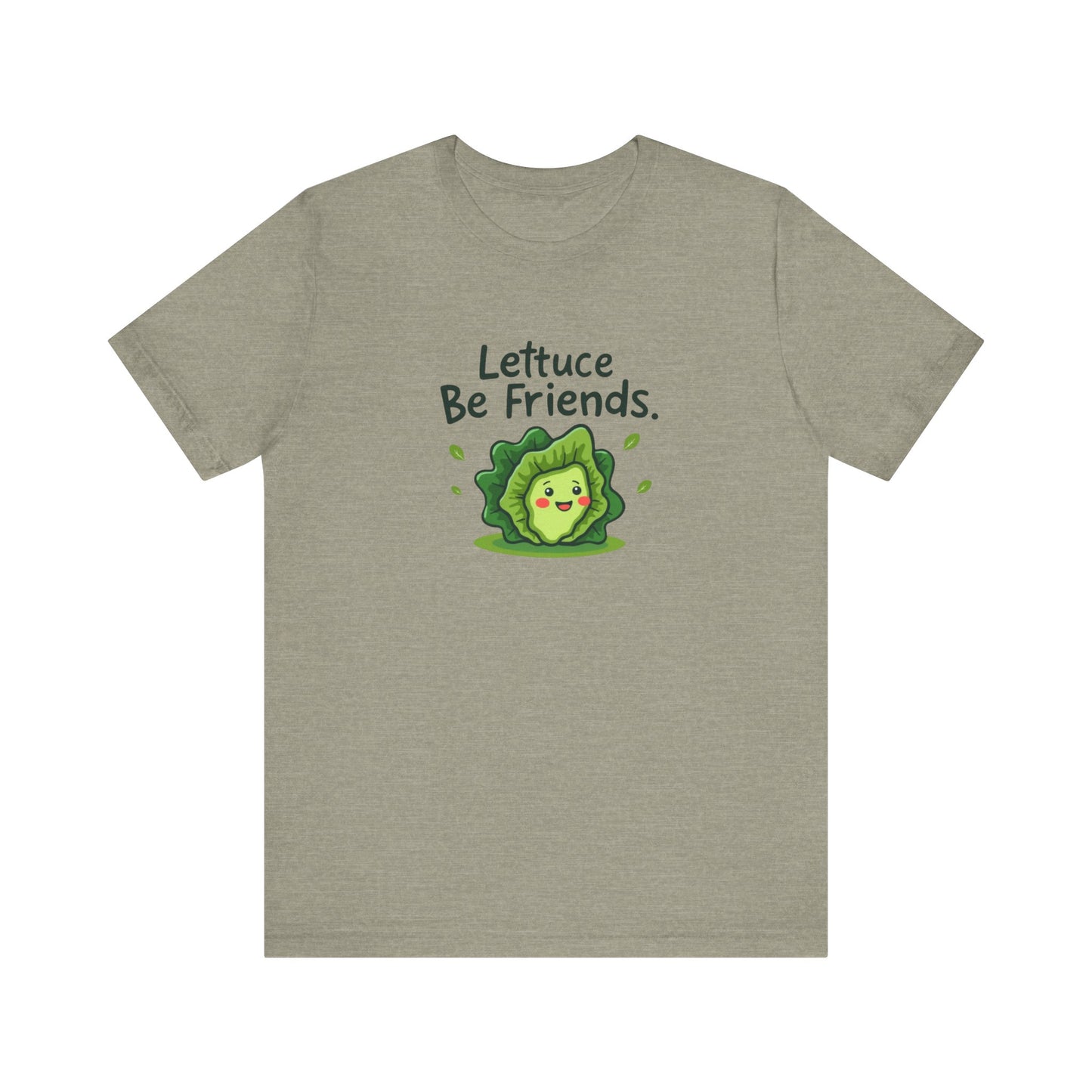 Lettuce Be Friends, Unisex Tee, Casual Wear, Gift for Vegetarians, Summer T-Shirt, Eco-Friendly Apparel - Psychonaut Swag