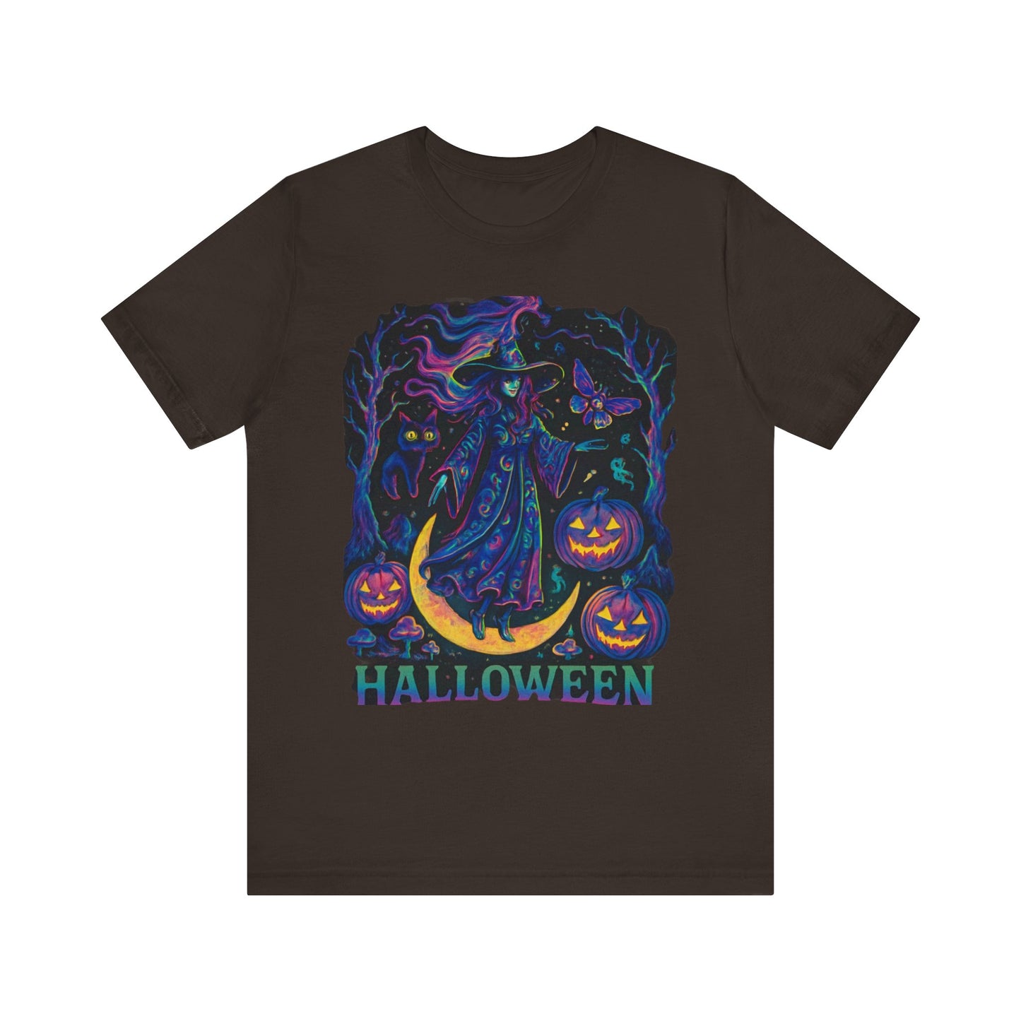 Halloween Witch Graphic Tee, Spooky T-Shirt, Unisex Short Sleeve Shirt, Halloween Costume, Pumpkin Shirt, Fall Festival Apparel