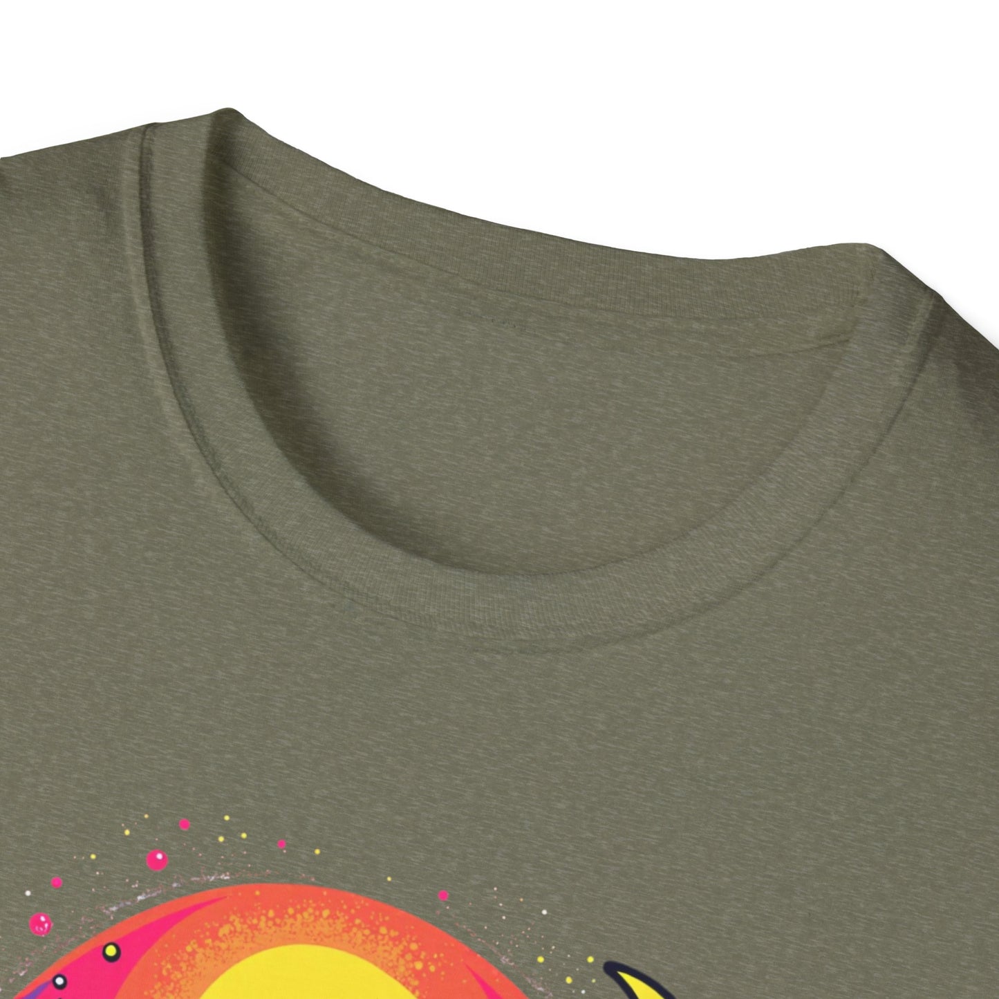 Cosmic Digital Dreams Unisex Softstyle T-Shirt - Vibrant Space-Inspired Design - Psychonaut Swag